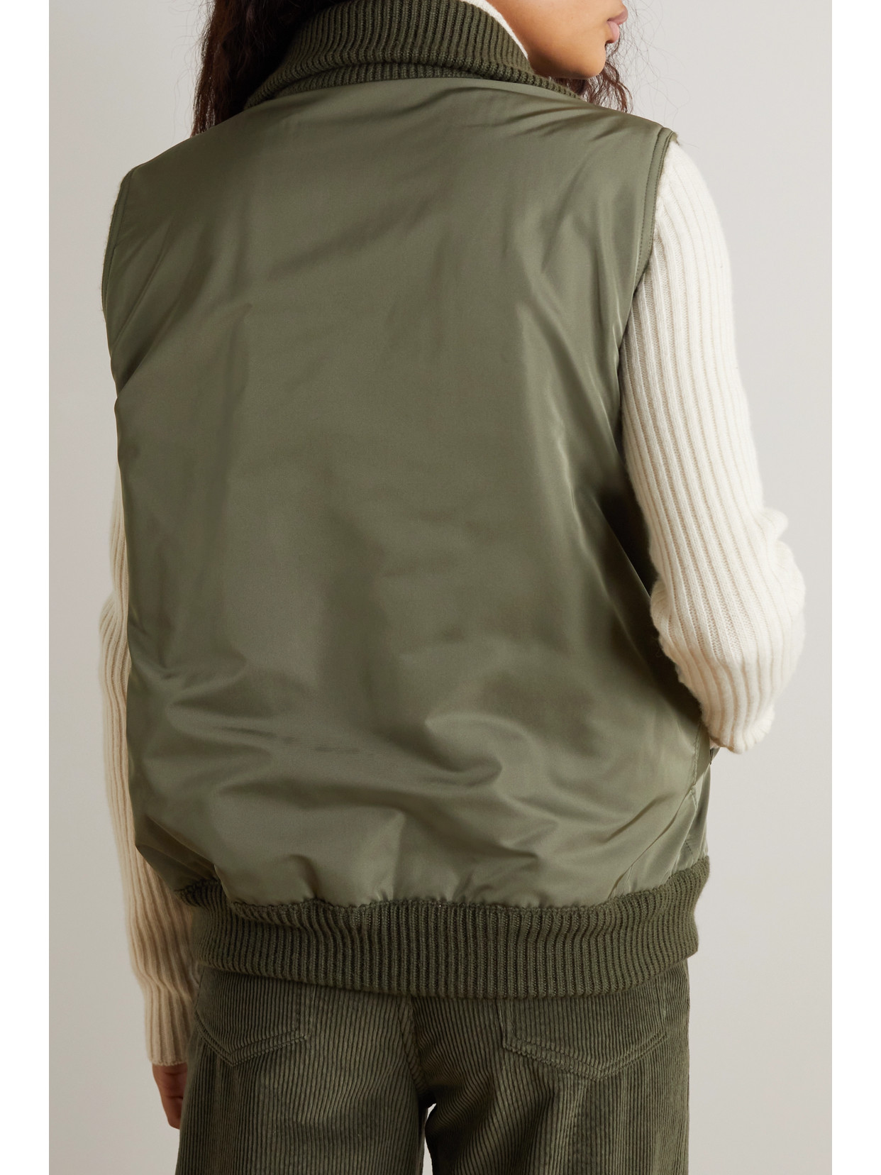 Shop Loro Piana Everdeen Padded Shell And Silk-blend Vest In Green