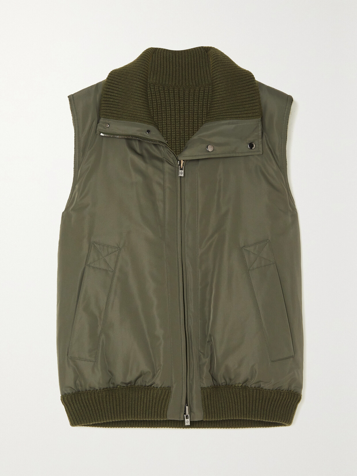 Loro Piana Everdeen Padded Shell And Silk-blend Vest In Green