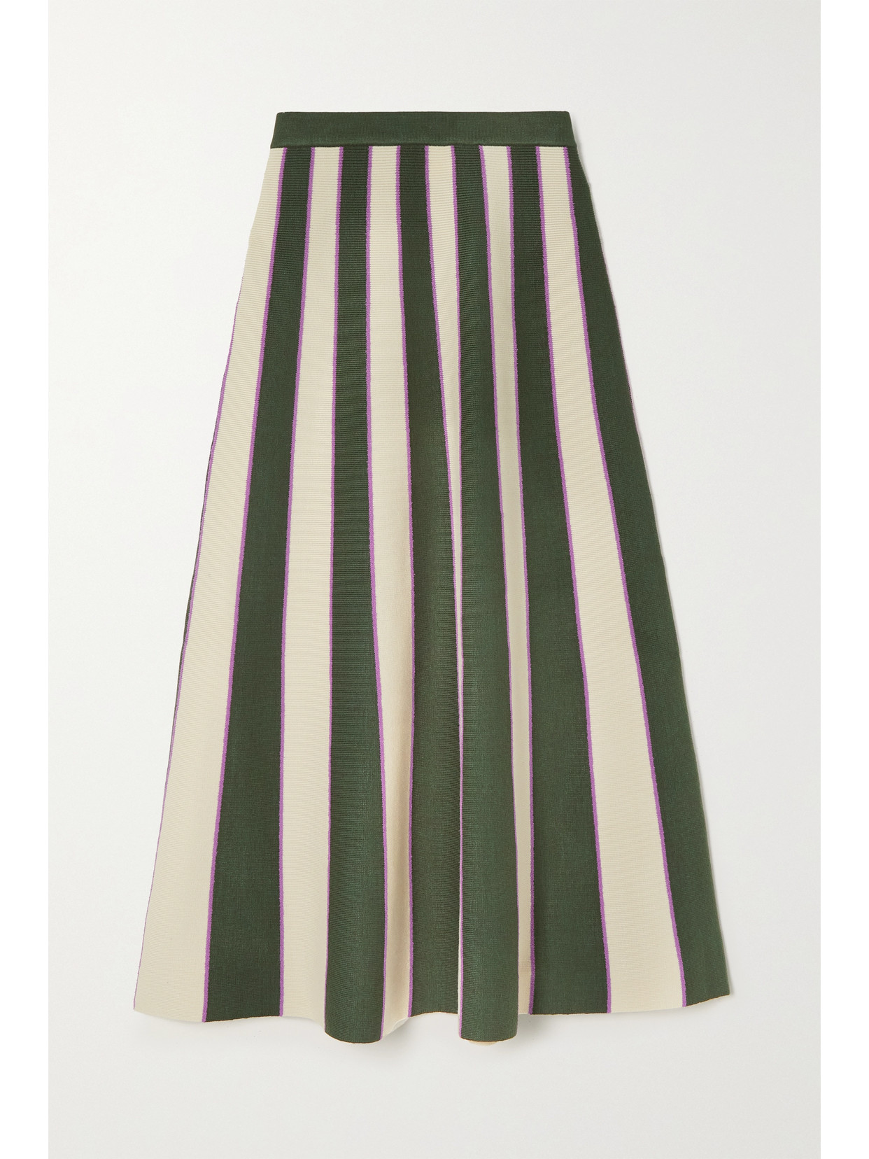 Striped Knitted Midi Skirt