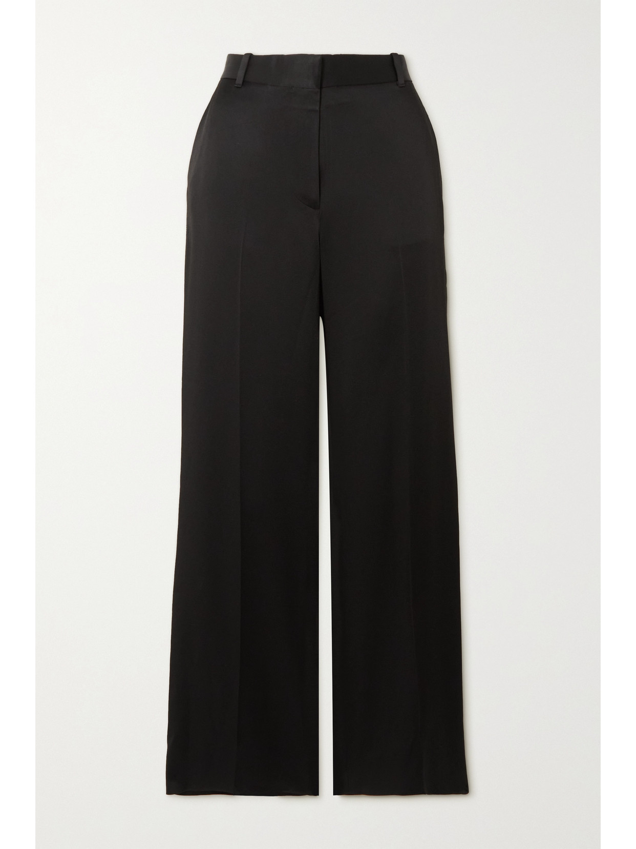 Victoria Beckham Straight-leg Mid-rise Satin Trousers In Black