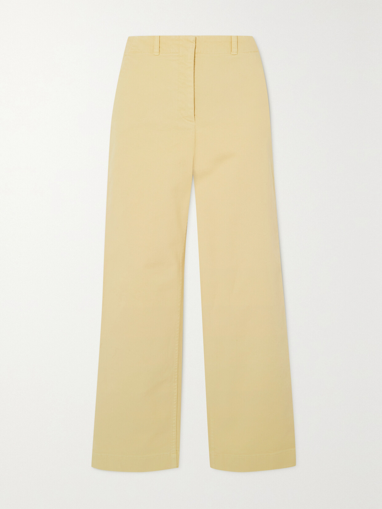 Loro Piana Cloutier Cotton-blend Twill Straight-leg Pants In Yellow