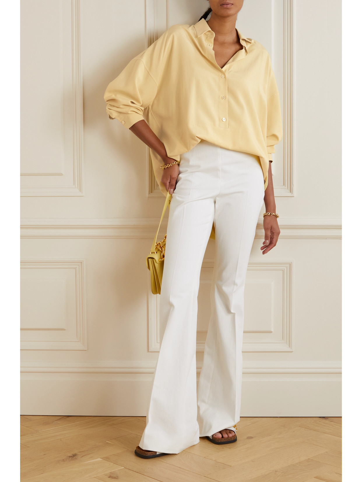 Shop Loro Piana Sveva Silk Shirt In Yellow