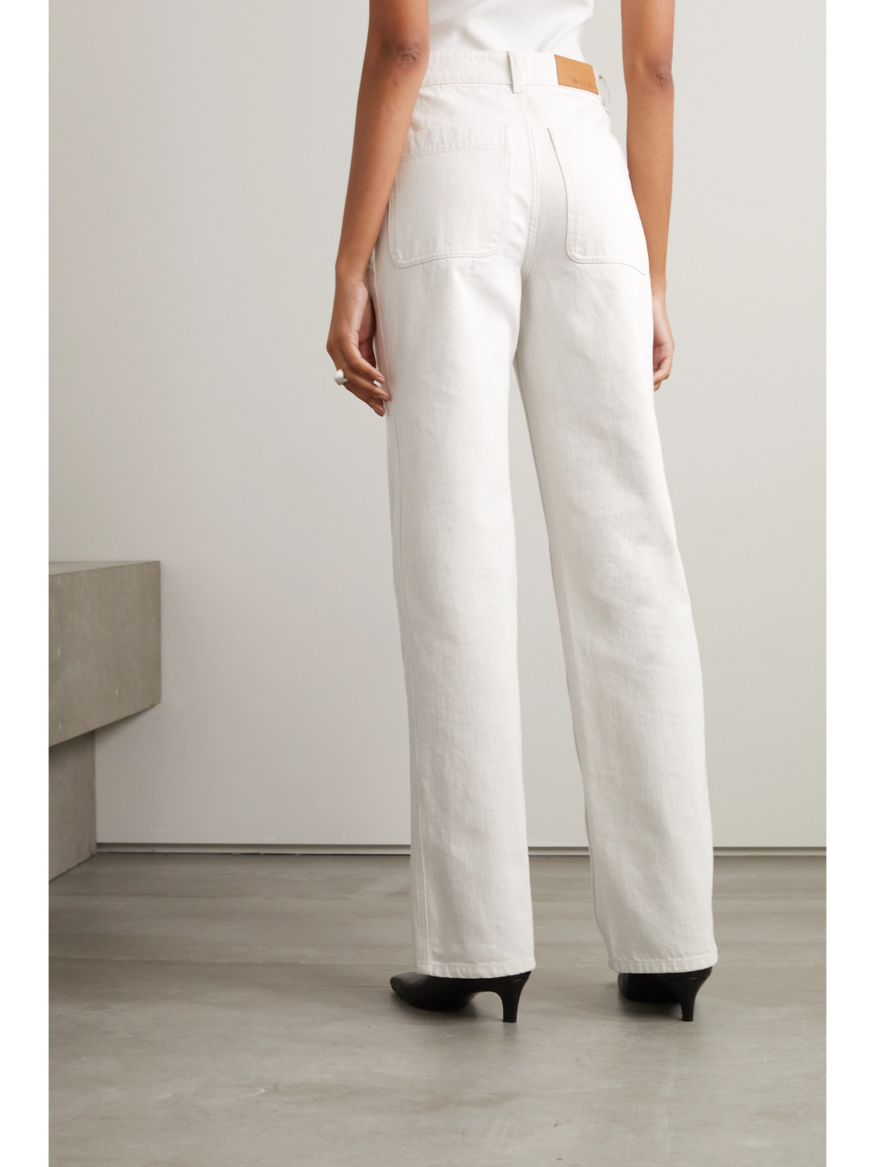 Shop Loro Piana Releigh High-rise Straight-leg Jeans In White