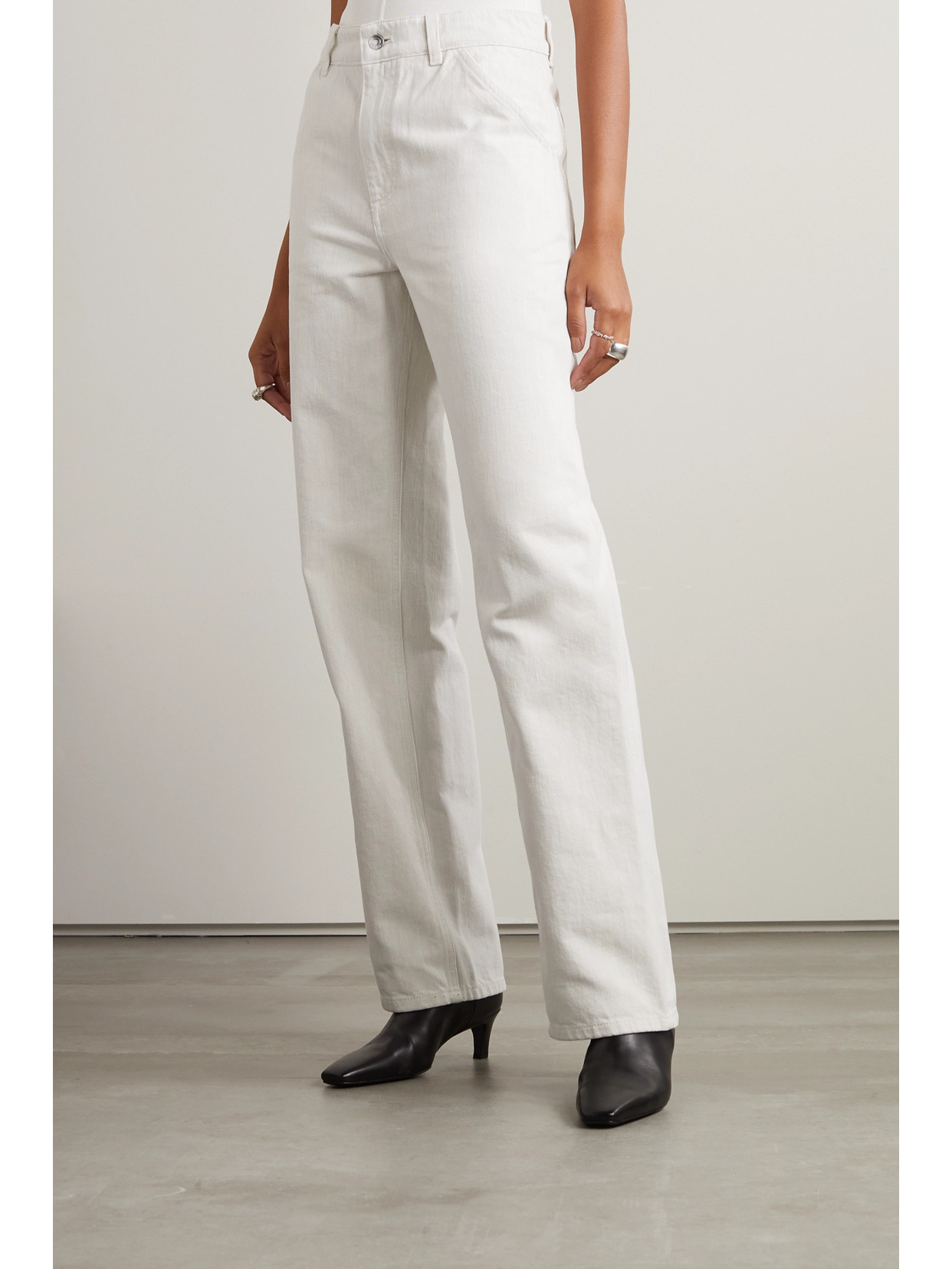 Shop Loro Piana Releigh High-rise Straight-leg Jeans In White