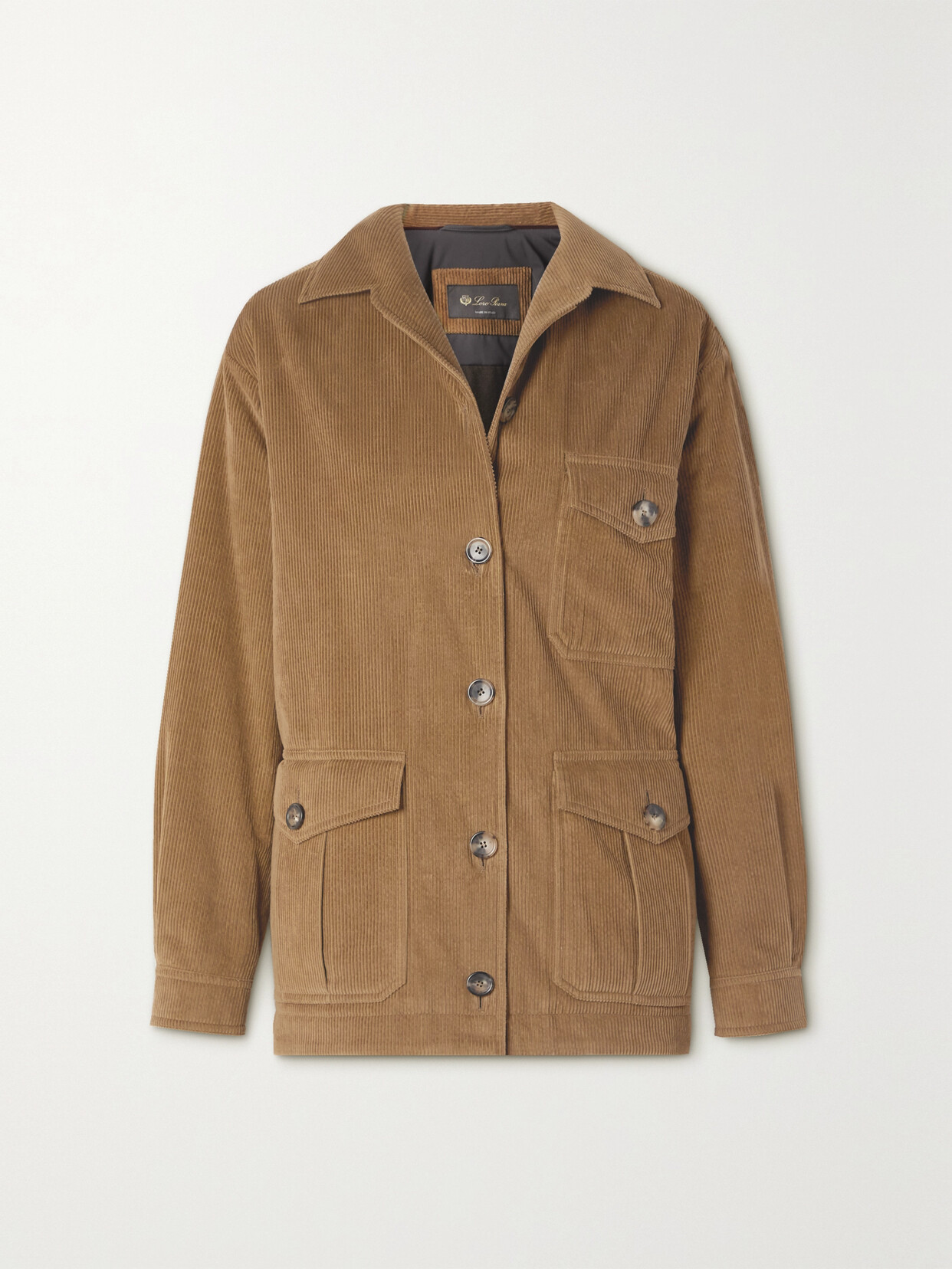 Loro Piana Loran Cotton Corduroy Buttoned Jacket In Brown