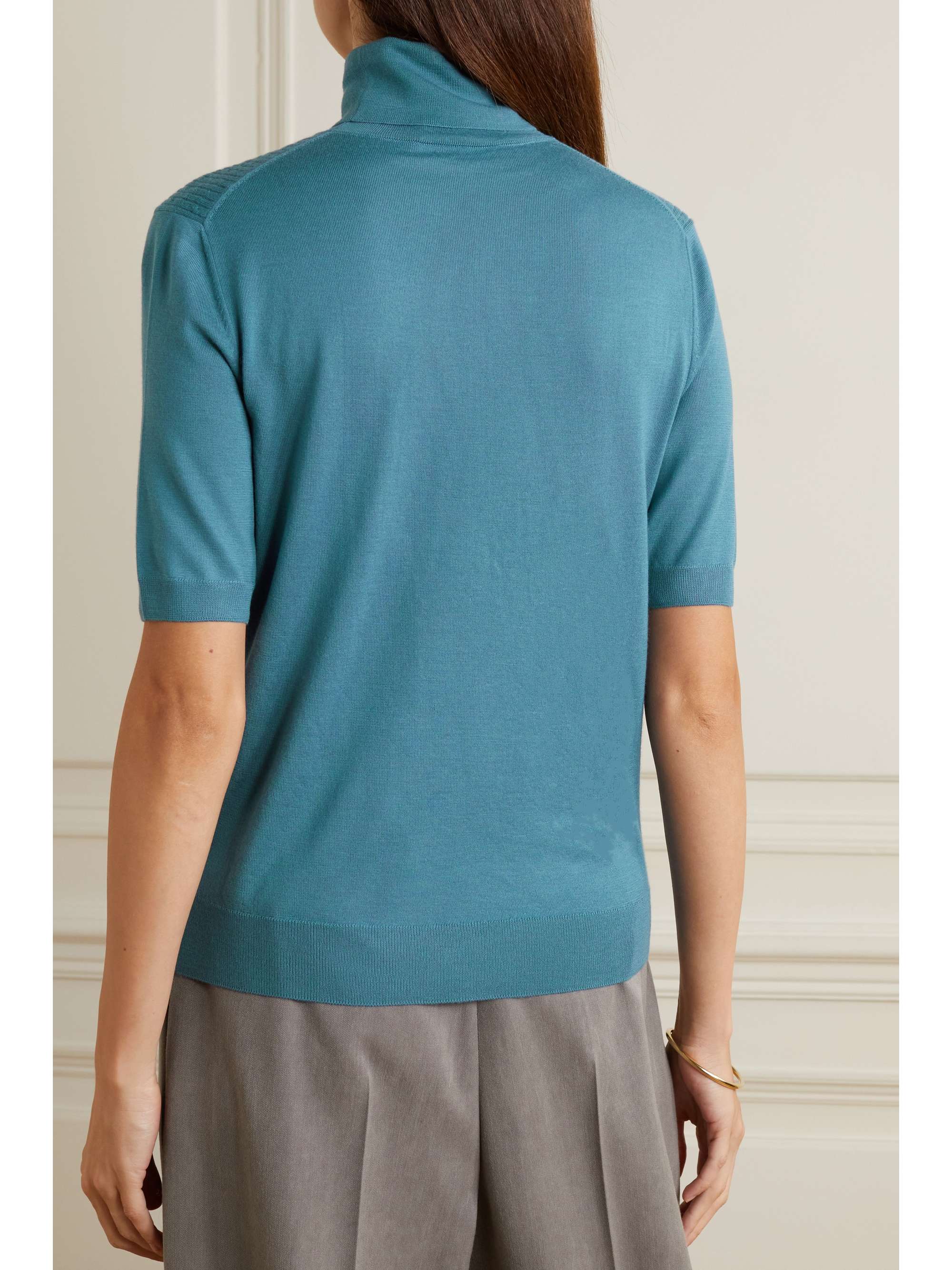 LORO PIANA Dolcevita ribbed cashmere turtleneck top
