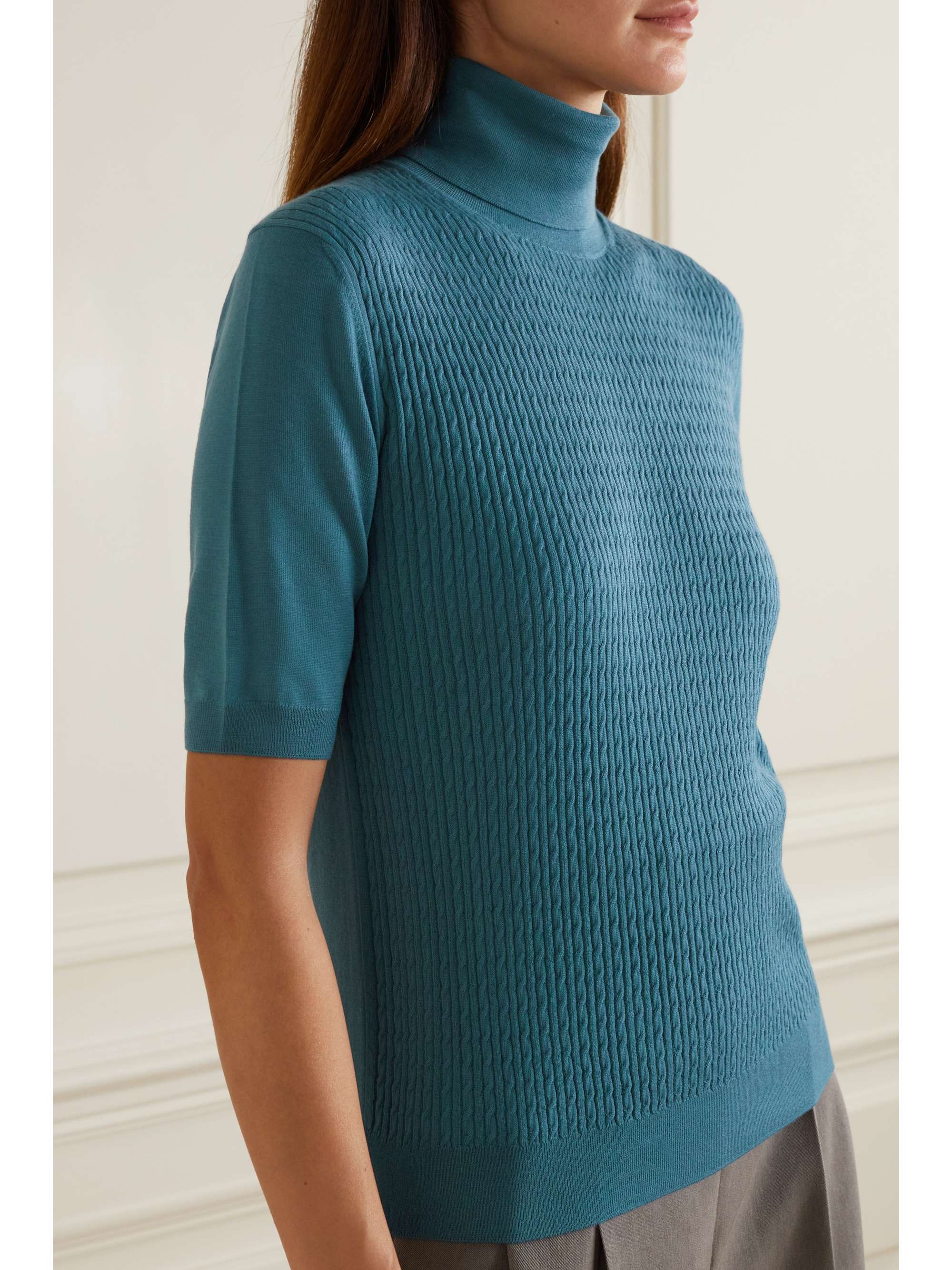 LORO PIANA Dolcevita ribbed cashmere turtleneck top