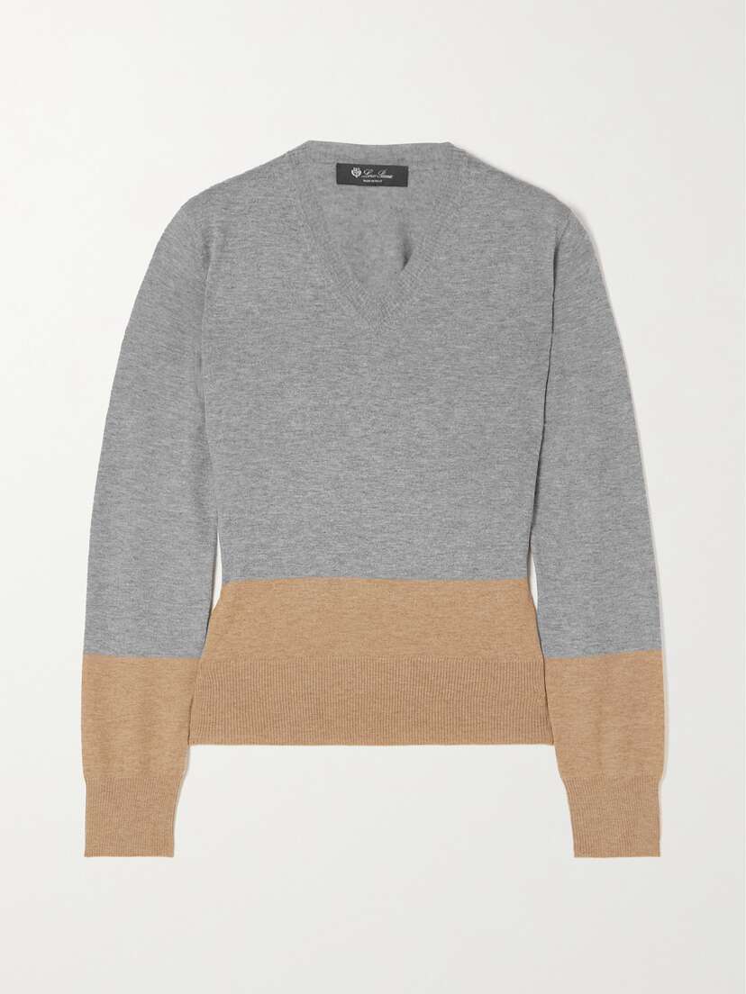 Loro Piana Color-block Cashmere Sweater