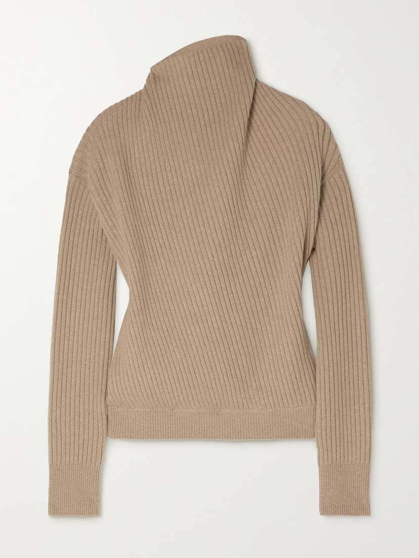 Loro Piana Ribbed Cashmere Turtleneck Sweater - x large