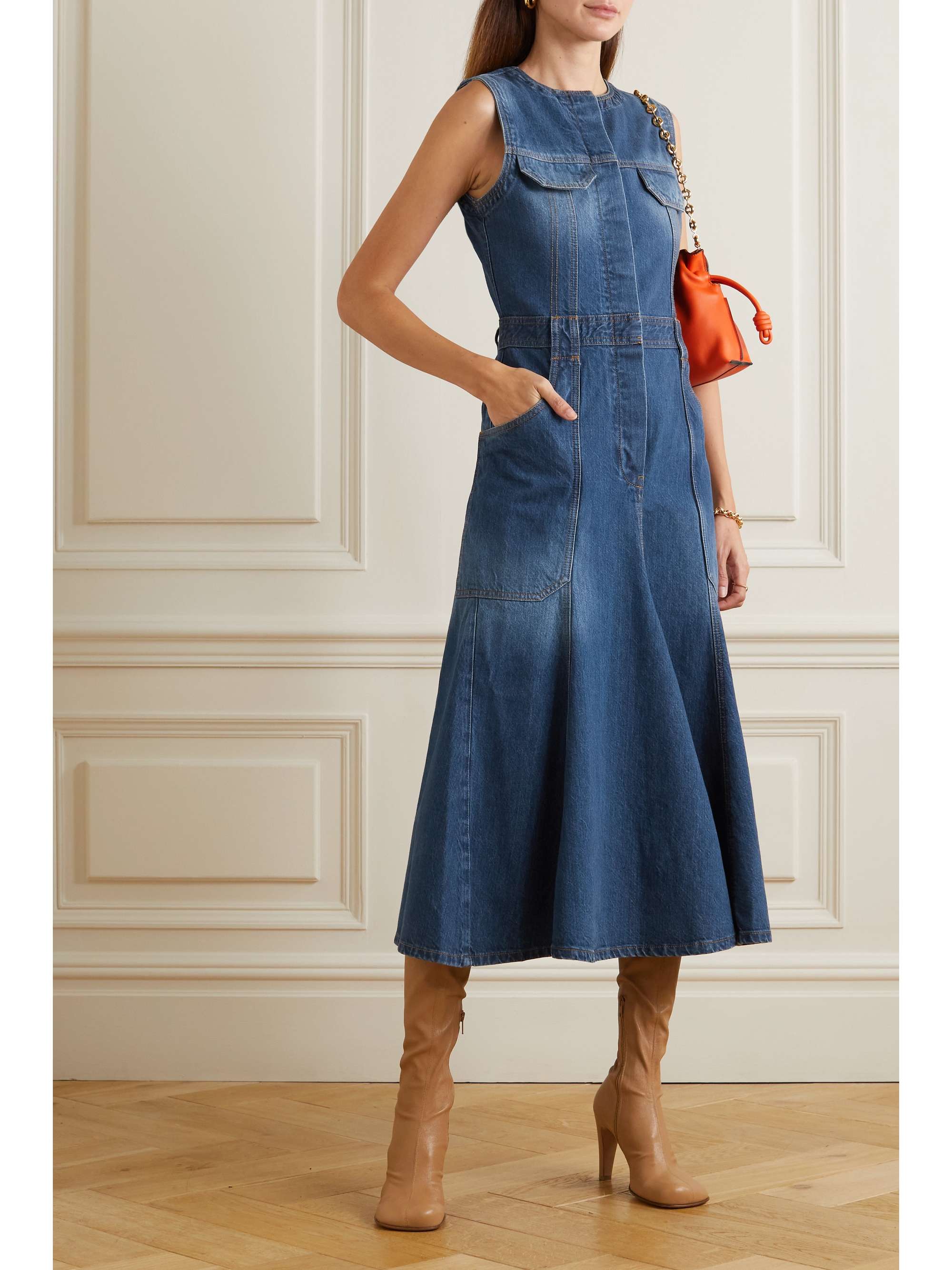 blue victoria beckham dress