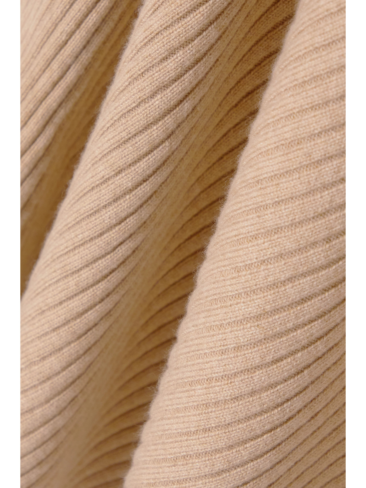 Shop Loro Piana Asymmetric Ribbed Cashmere Midi Skirt In Neutrals