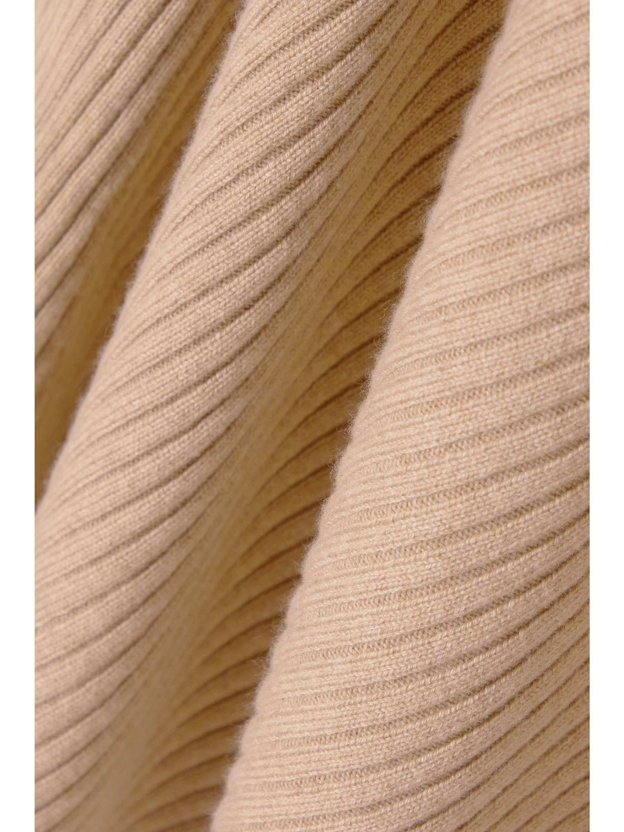 LORO PIANA Asymmetric ribbed cashmere midi skirt