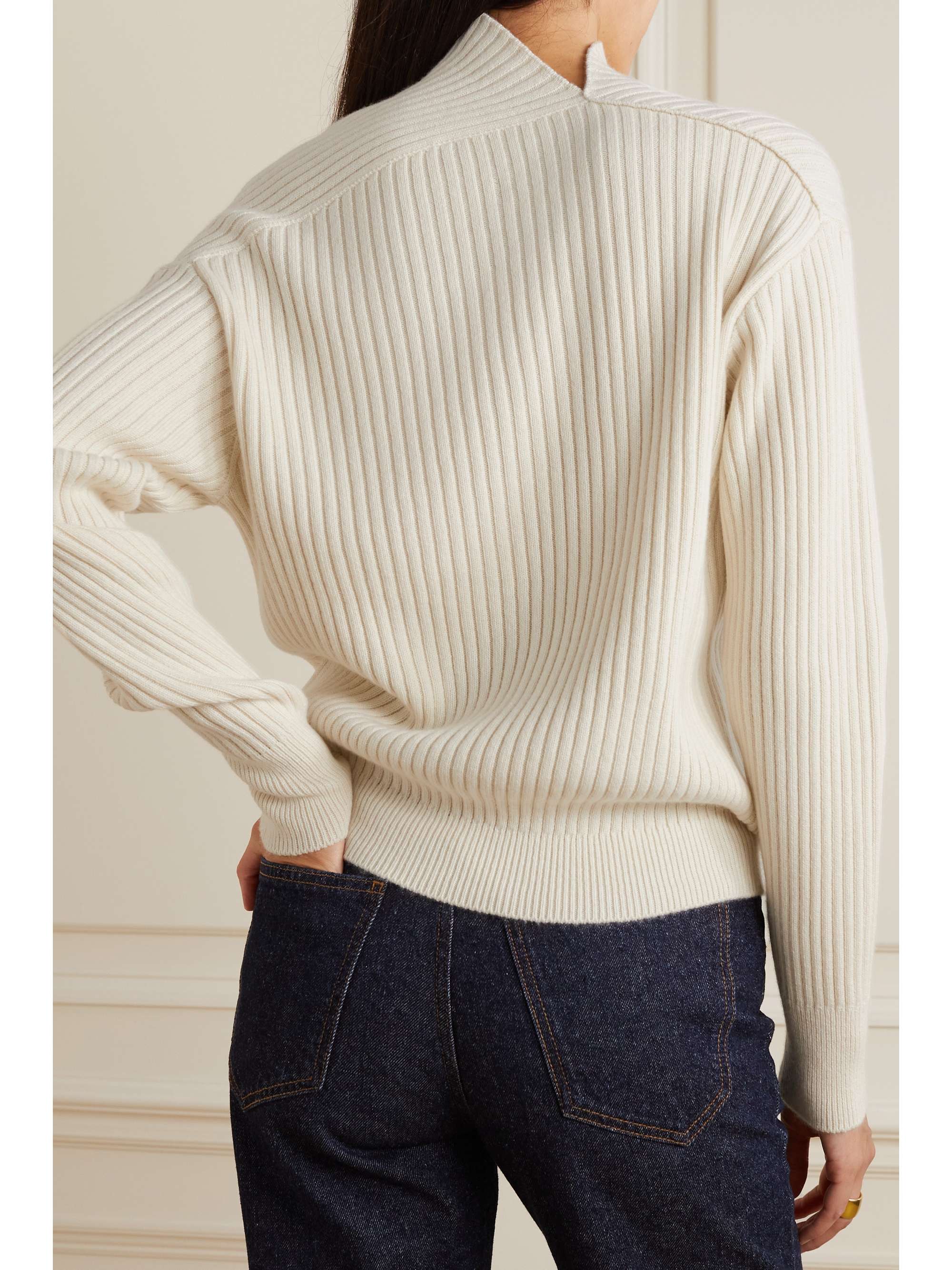 LORO PIANA Ribbed cashmere turtleneck sweater