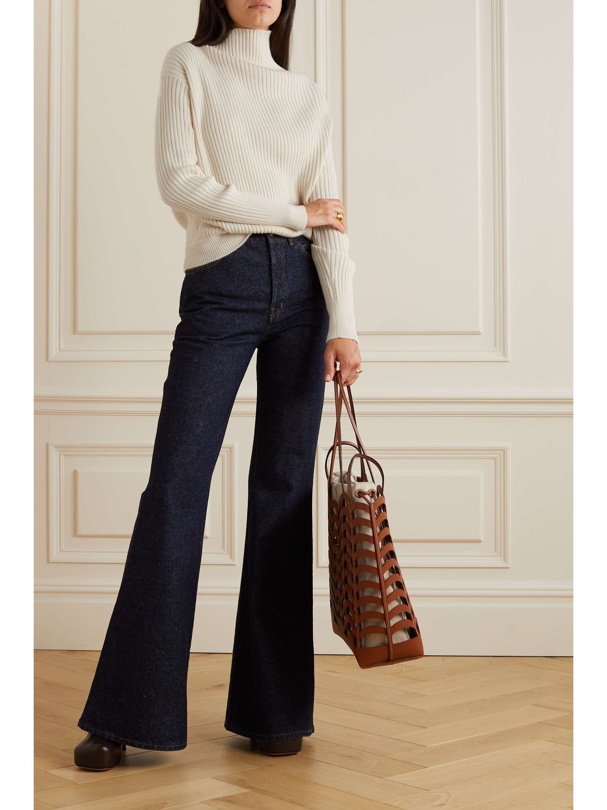 LORO PIANA Ribbed cashmere turtleneck sweater