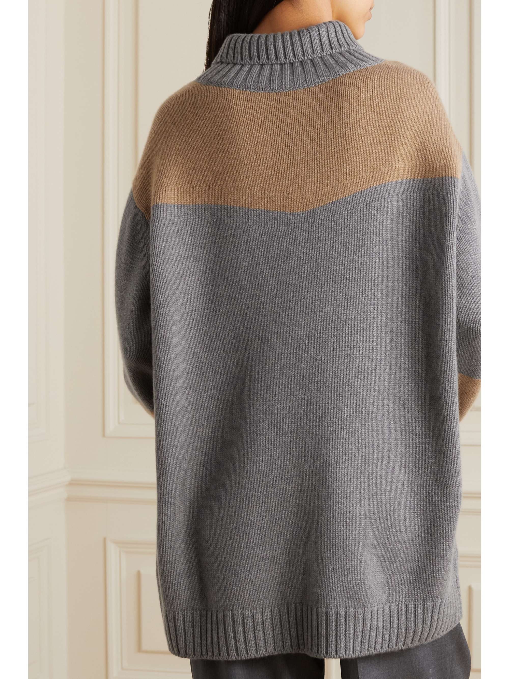LORO PIANA Color-block cashmere turtleneck sweater