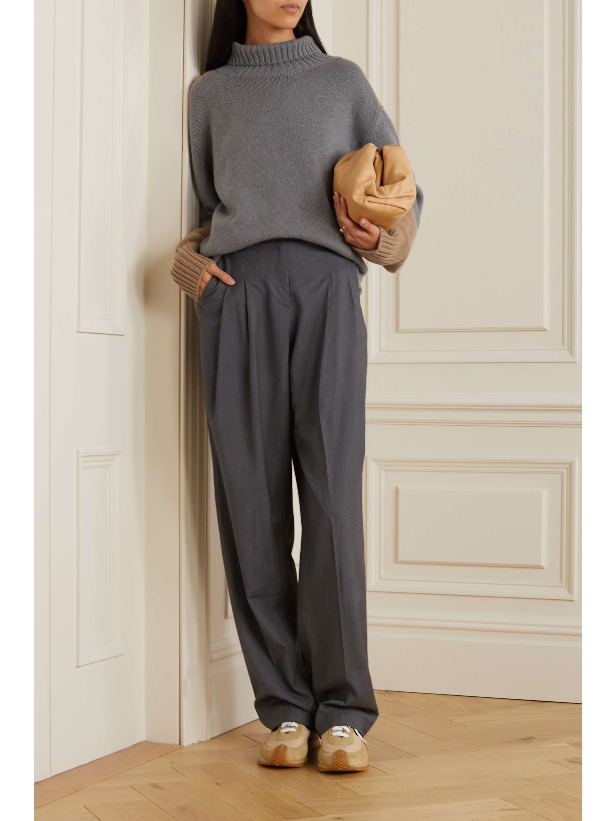 LORO PIANA Color-block cashmere turtleneck sweater