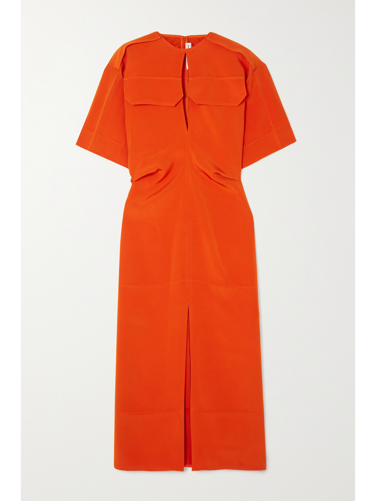 VICTORIA BECKHAM CUTOUT CREPE MIDI DRESS