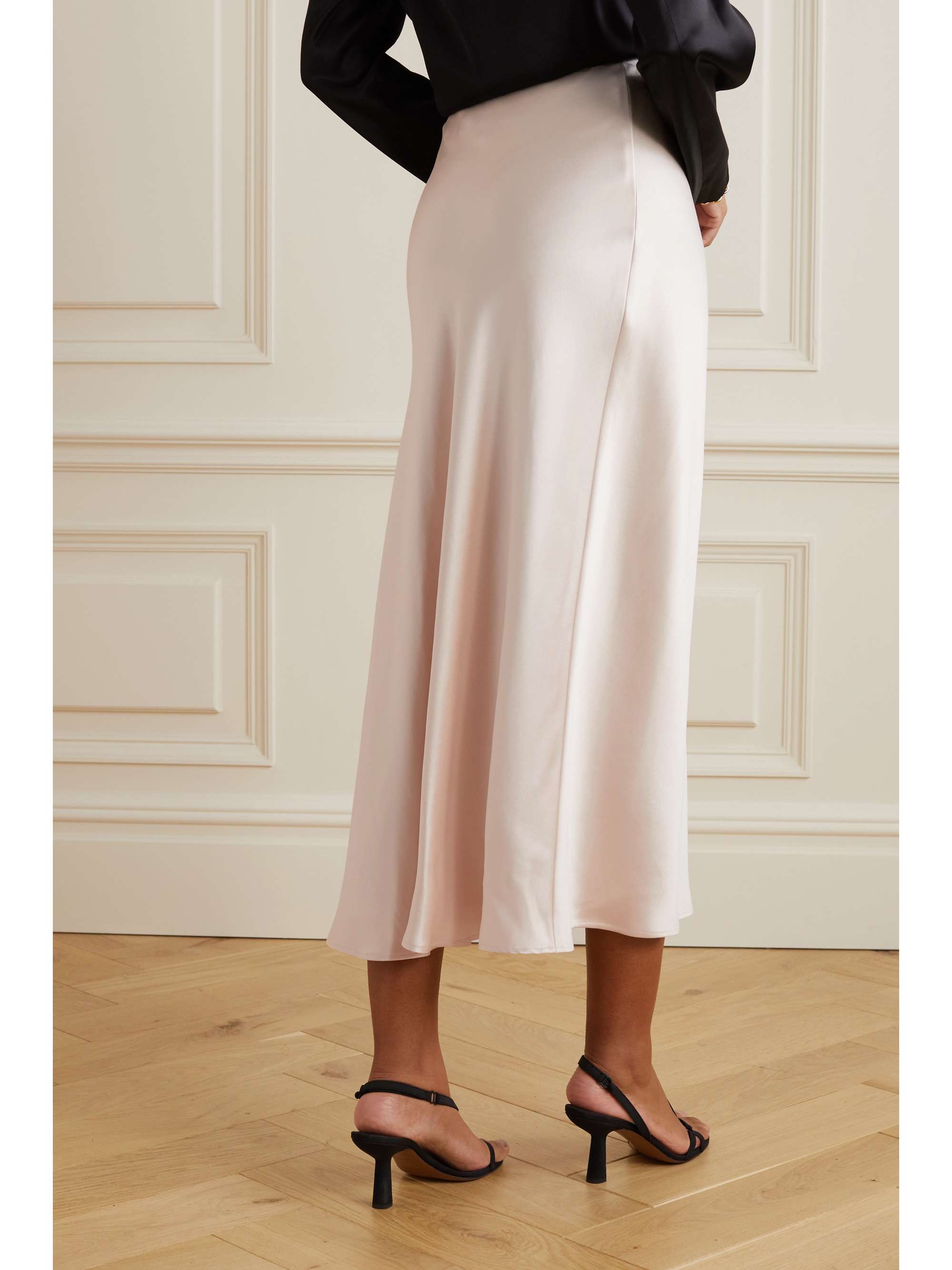 LORO PIANA Simona silk-satin midi skirt