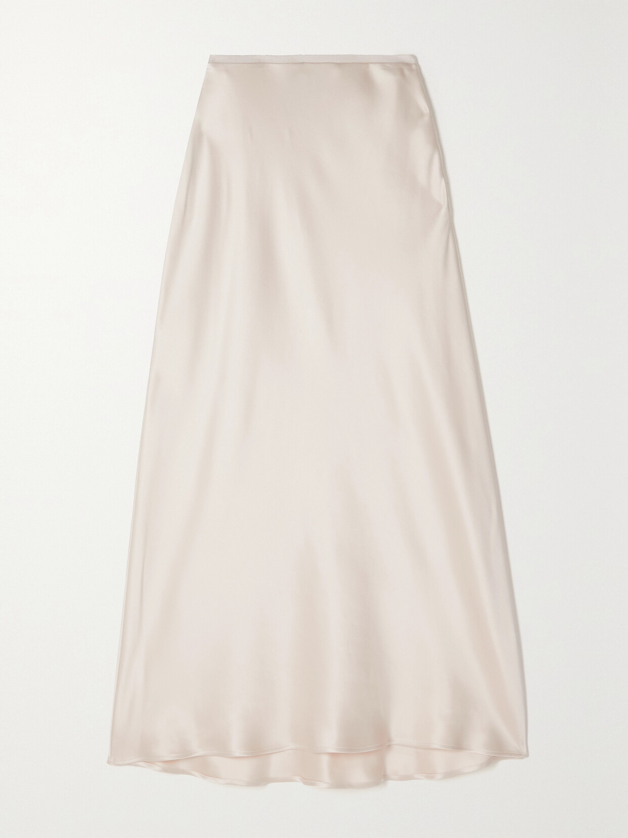 Shop Loro Piana Simona Silk-satin Midi Skirt In Neutrals