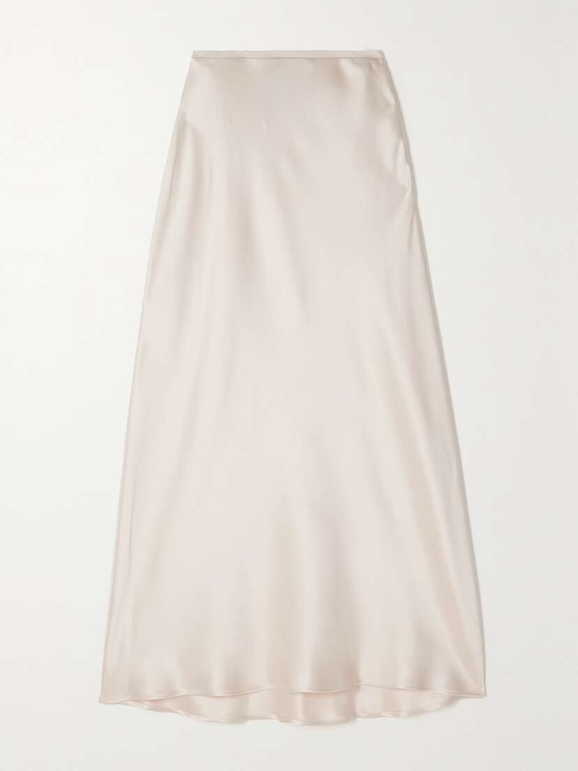 Loro Piana Simona Silk-satin Midi Skirt