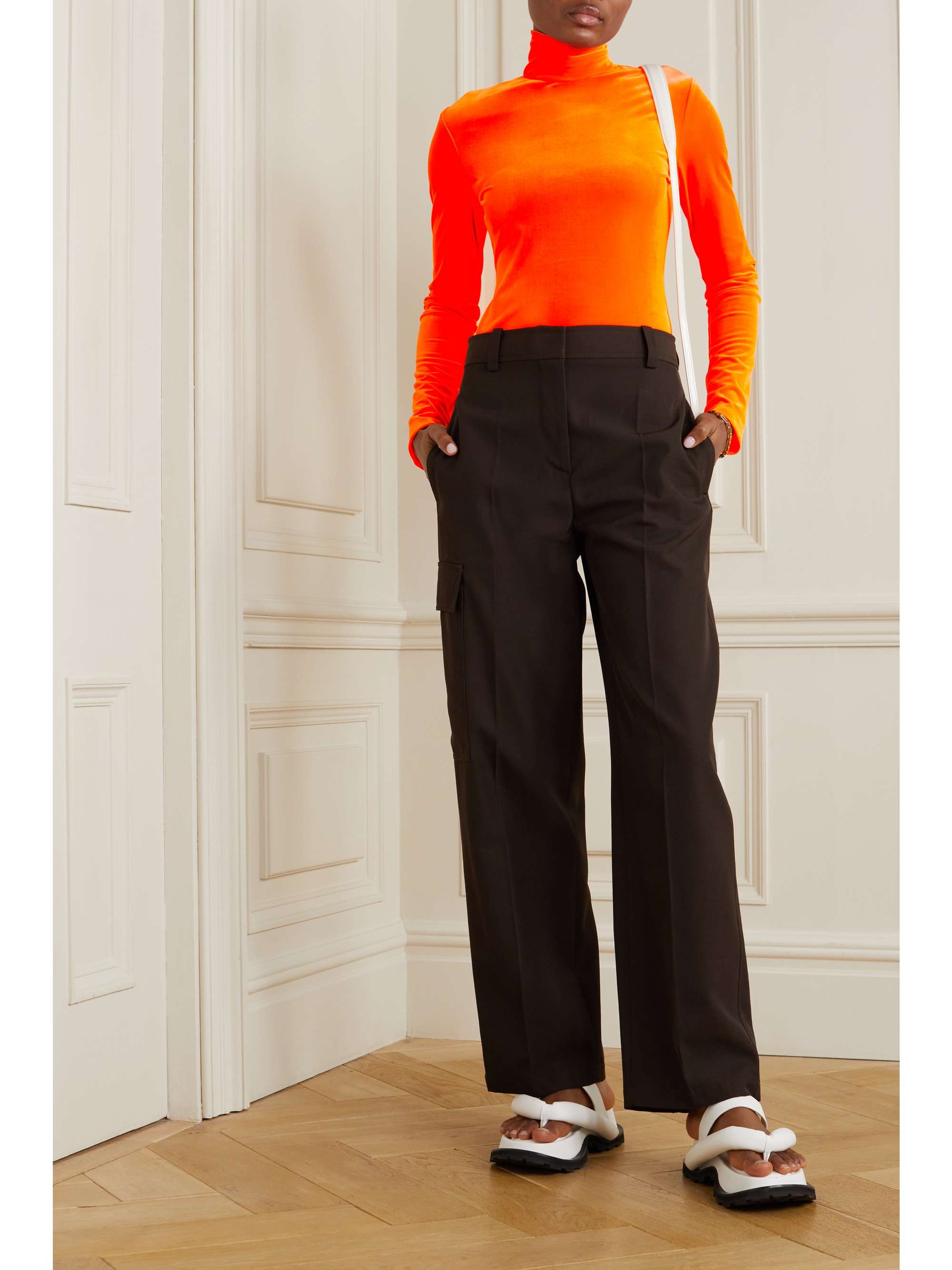 VICTORIA BECKHAM Stretch-velvet turtleneck top