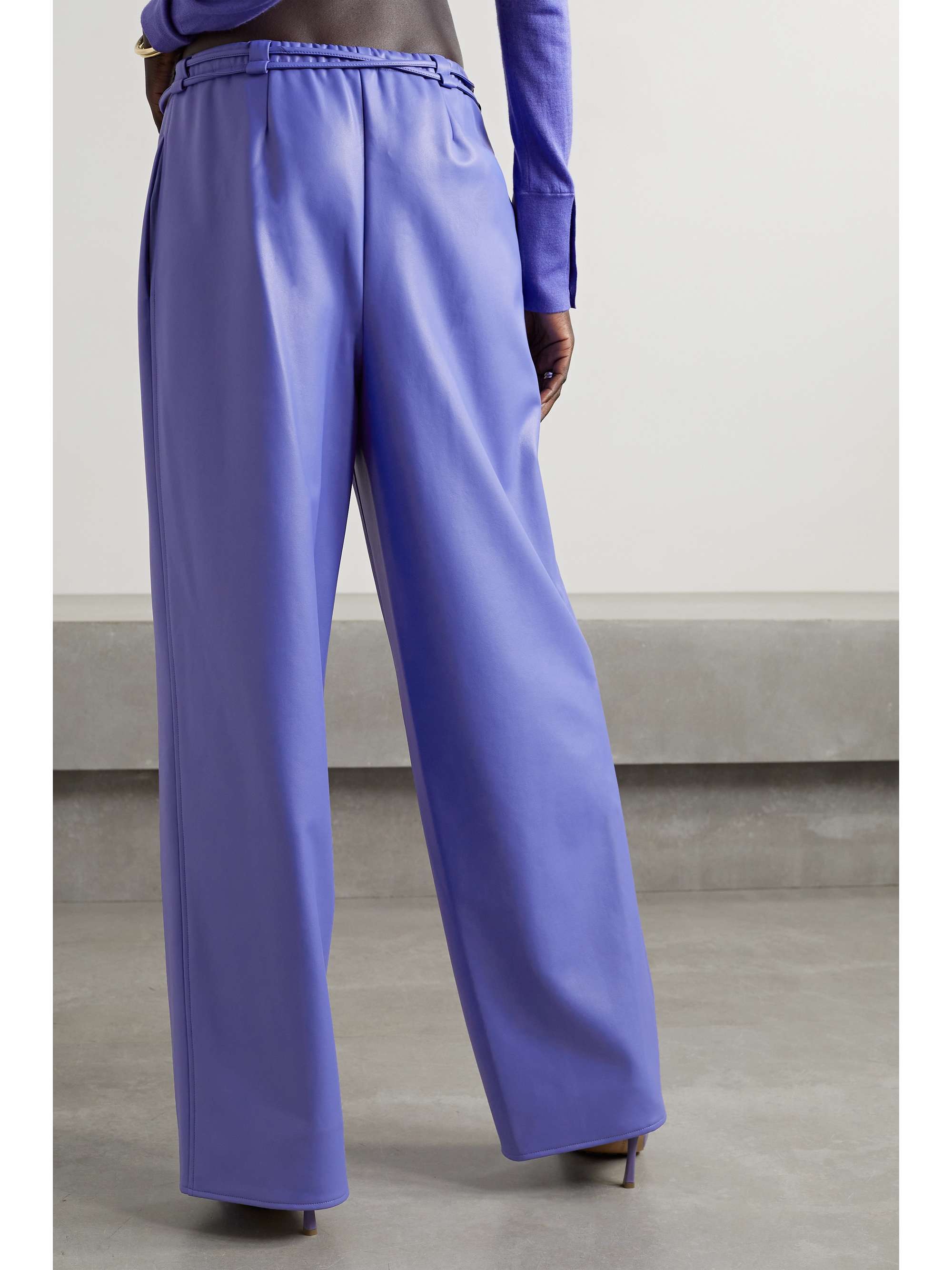 faux leather straight leg pants zara
