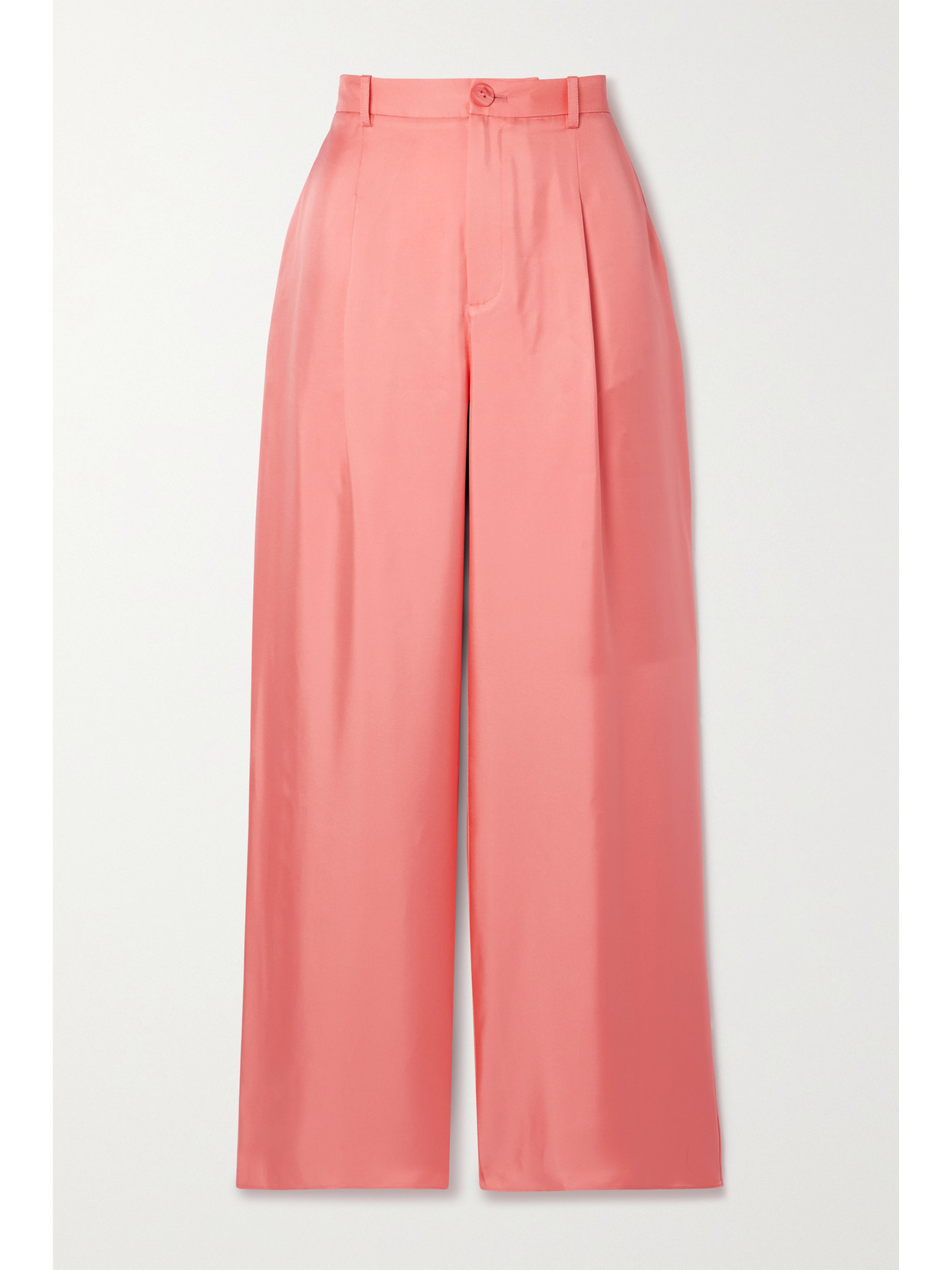 LAPOINTE Pleated Silk-twill Wide-leg Pants