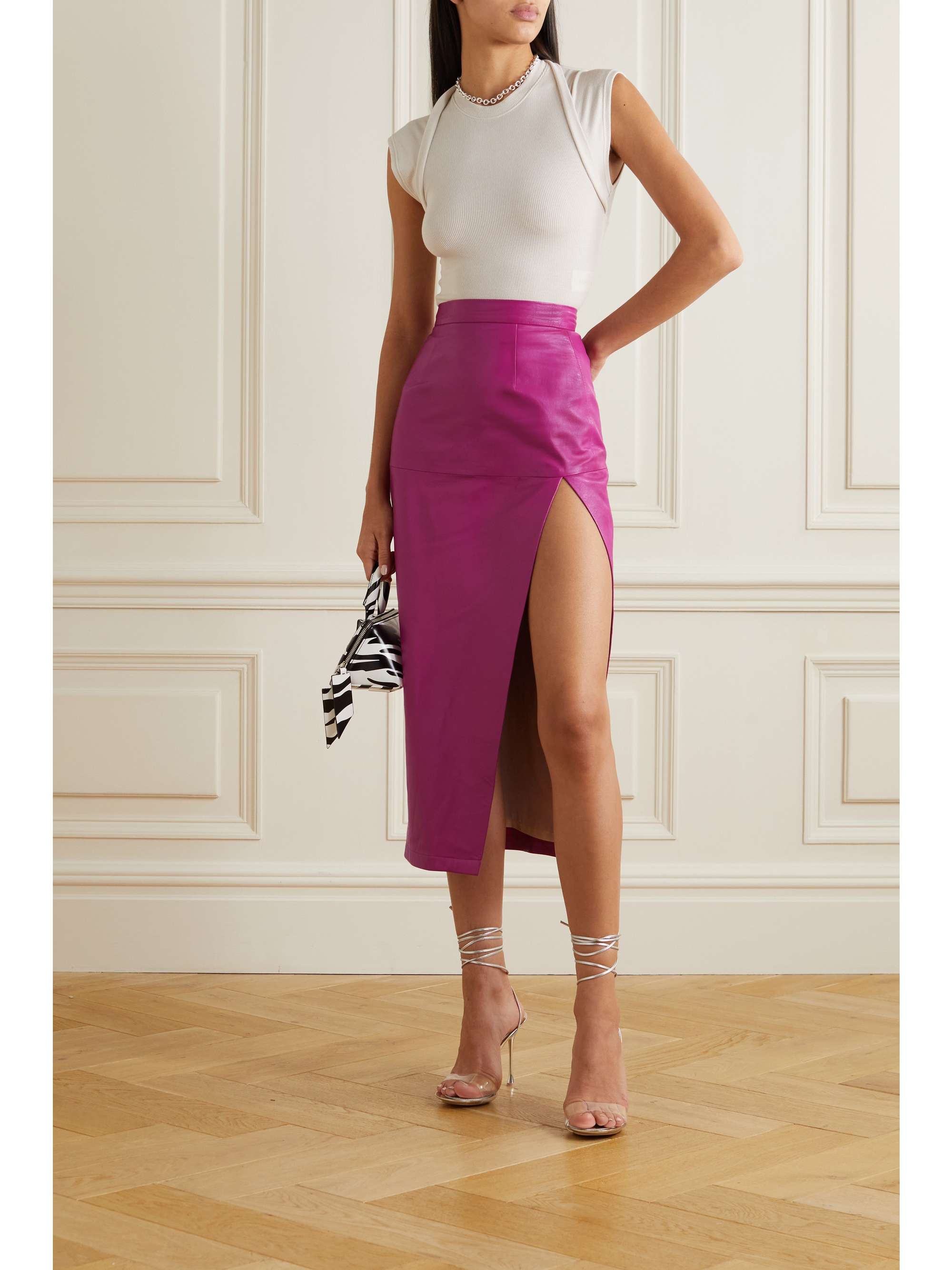 ZEYNEP ARCAY Leather midi skirt
