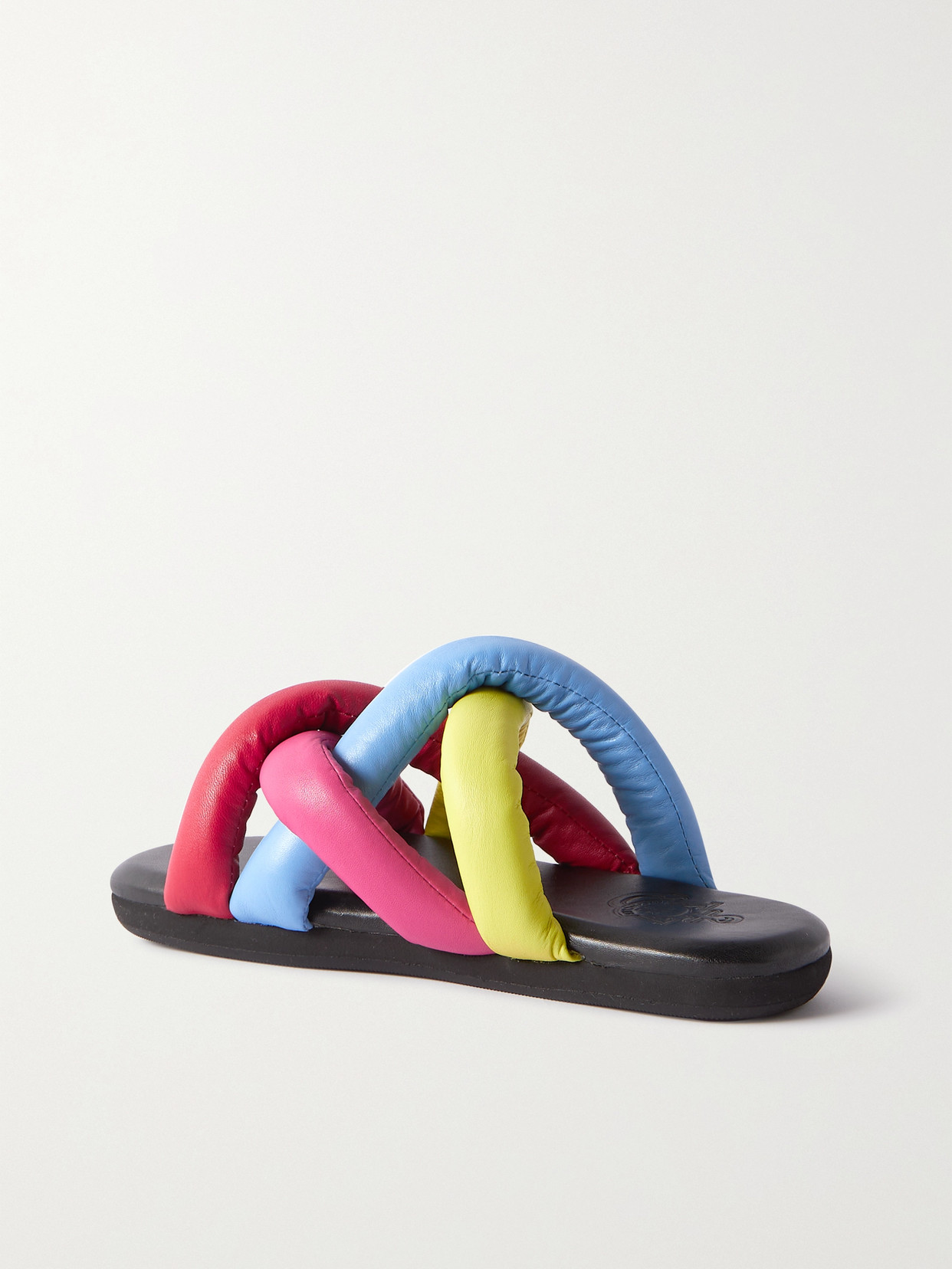 Shop Moncler Genius + Jw Anderson Jbraided Leather Slides In Pink