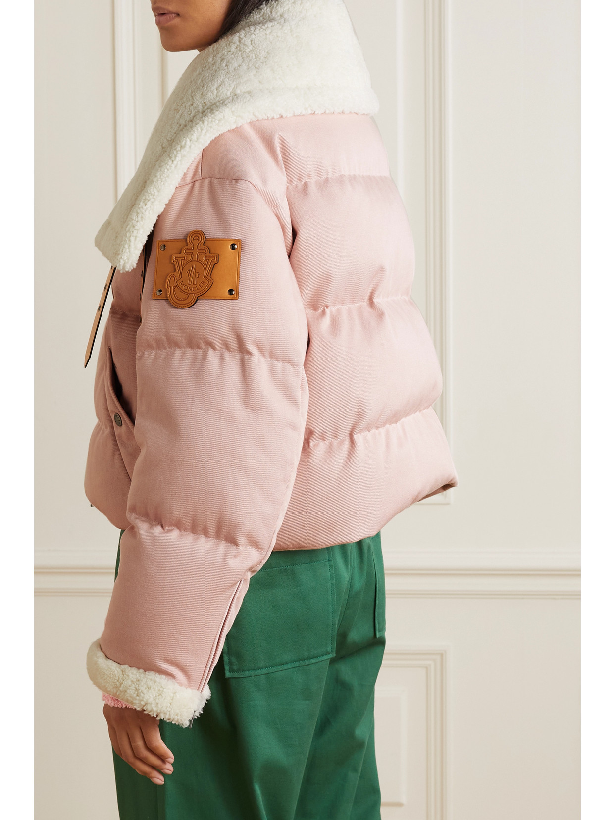 Genius - + Jw Anderson Penygarder Shearling-Trimmed Quilted Denim Down Jacket