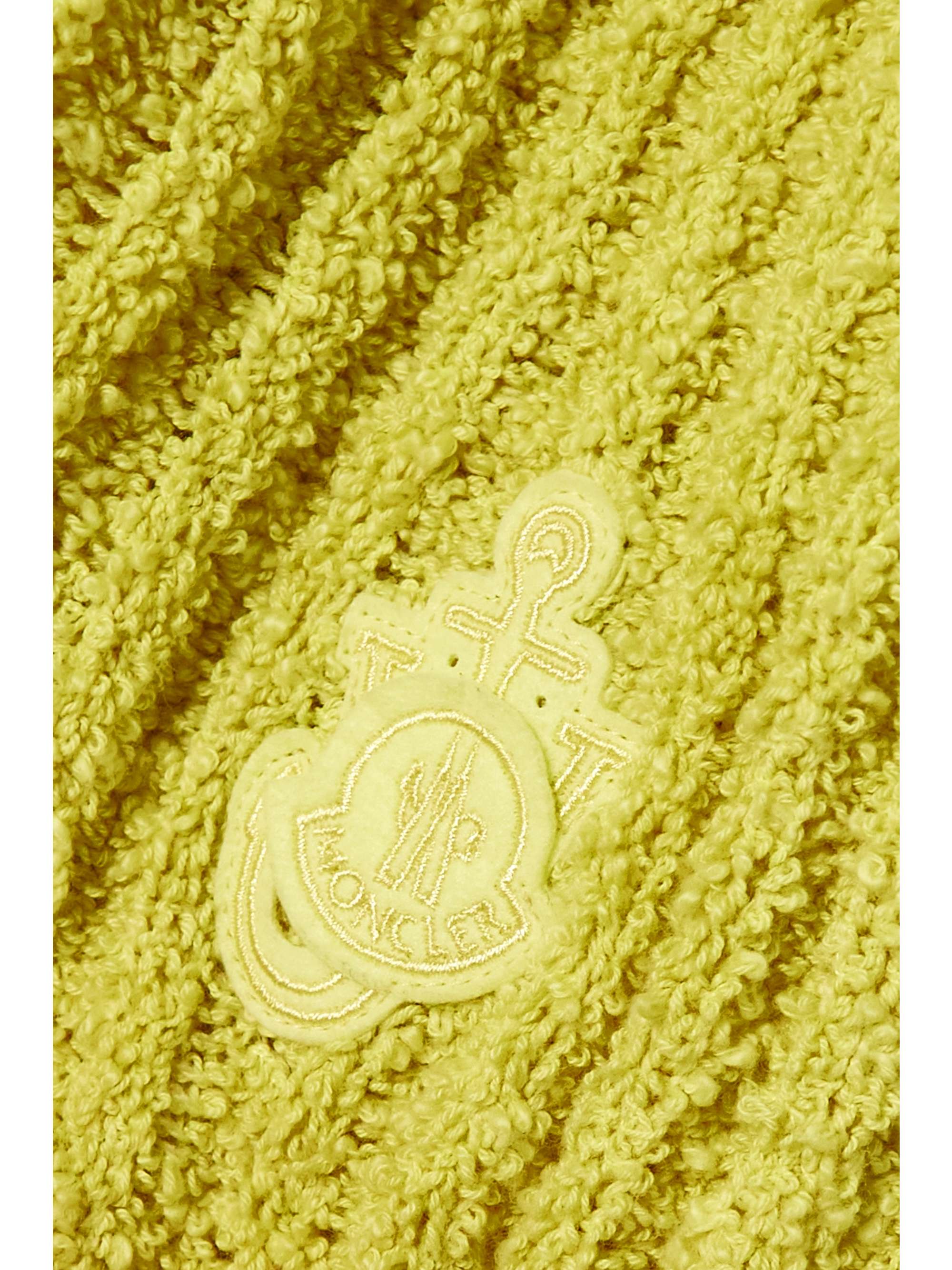 MONCLER GENIUS + JW Anderson appliquéd ribbed cotton-blend bouclé sweater