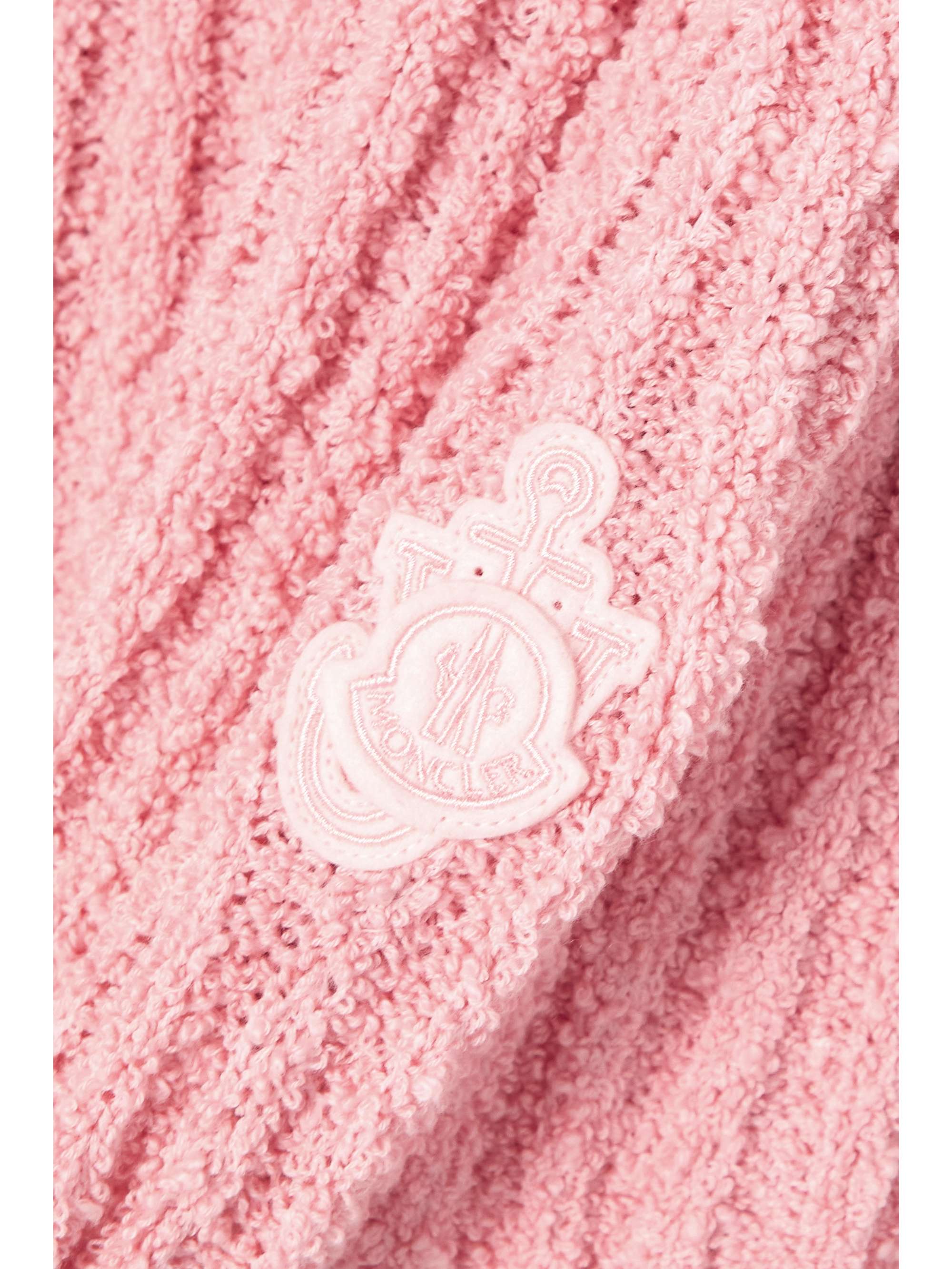 MONCLER GENIUS + JW Anderson appliquéd ribbed cotton-blend bouclé sweater