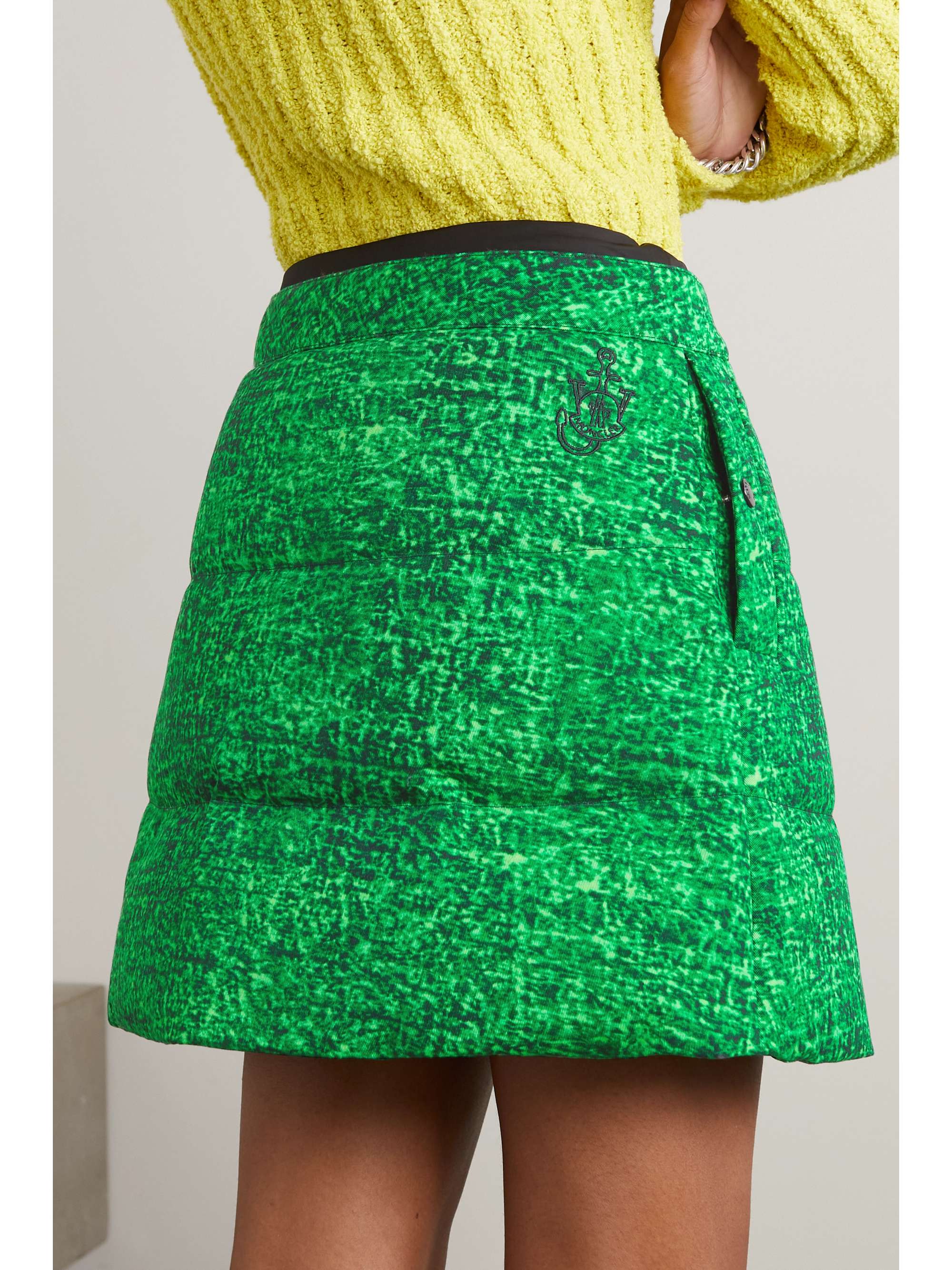 MONCLER GENIUS + JW Anderson quilted printed cotton-twill down mini skirt