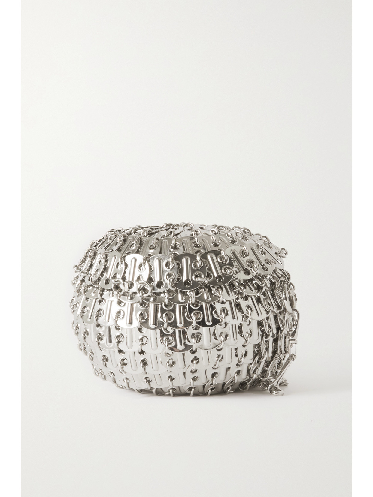 Rabanne 1969 Ball Chainmail Shoulder Bag In Silver