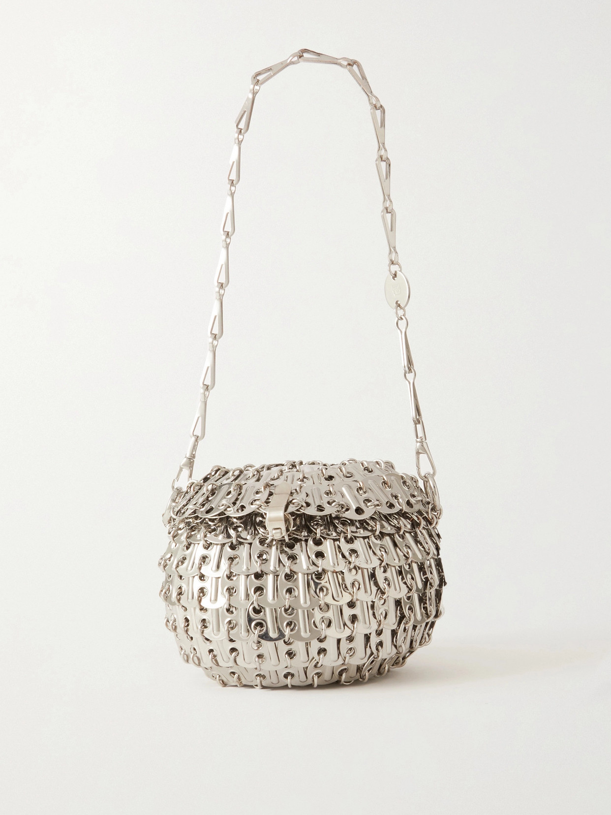 Rabanne 1969 Ball Chainmail Shoulder Bag In Silver