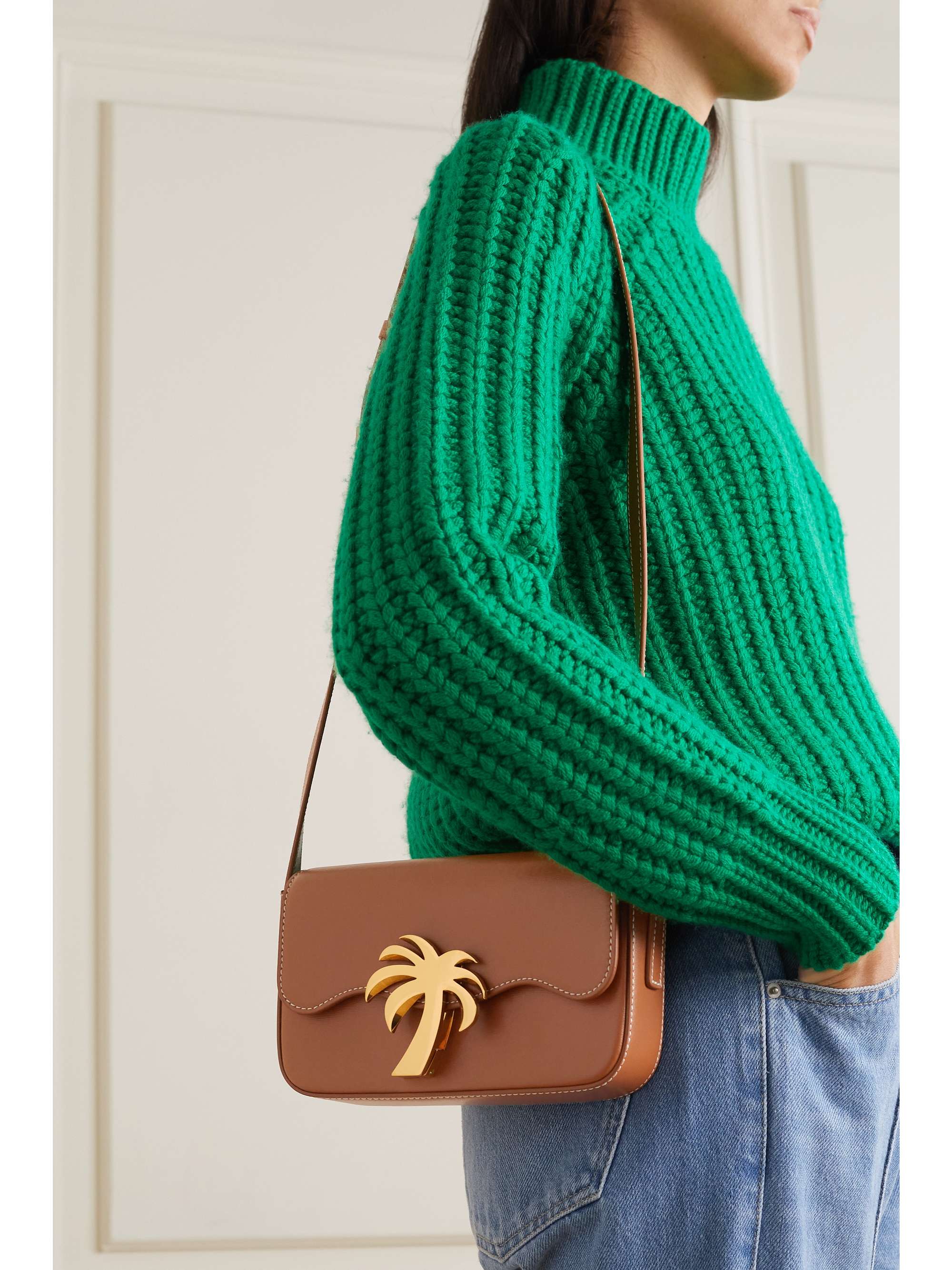 PALM ANGELS Palm Beach leather shoulder bag | NET-A-PORTER