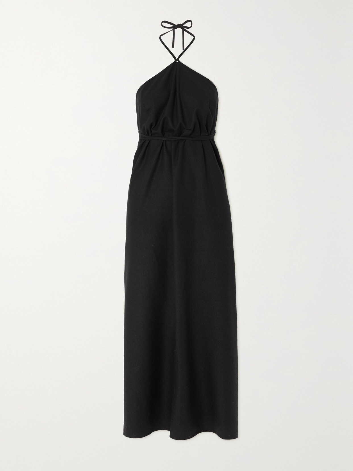 Baserange - Ligo Silk-voile Halterneck Maxi Dress - Black