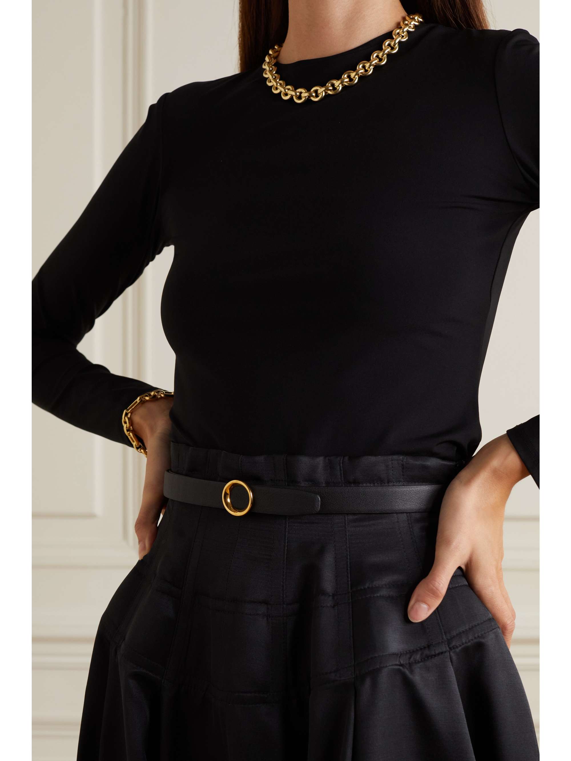 Moon leather belt
