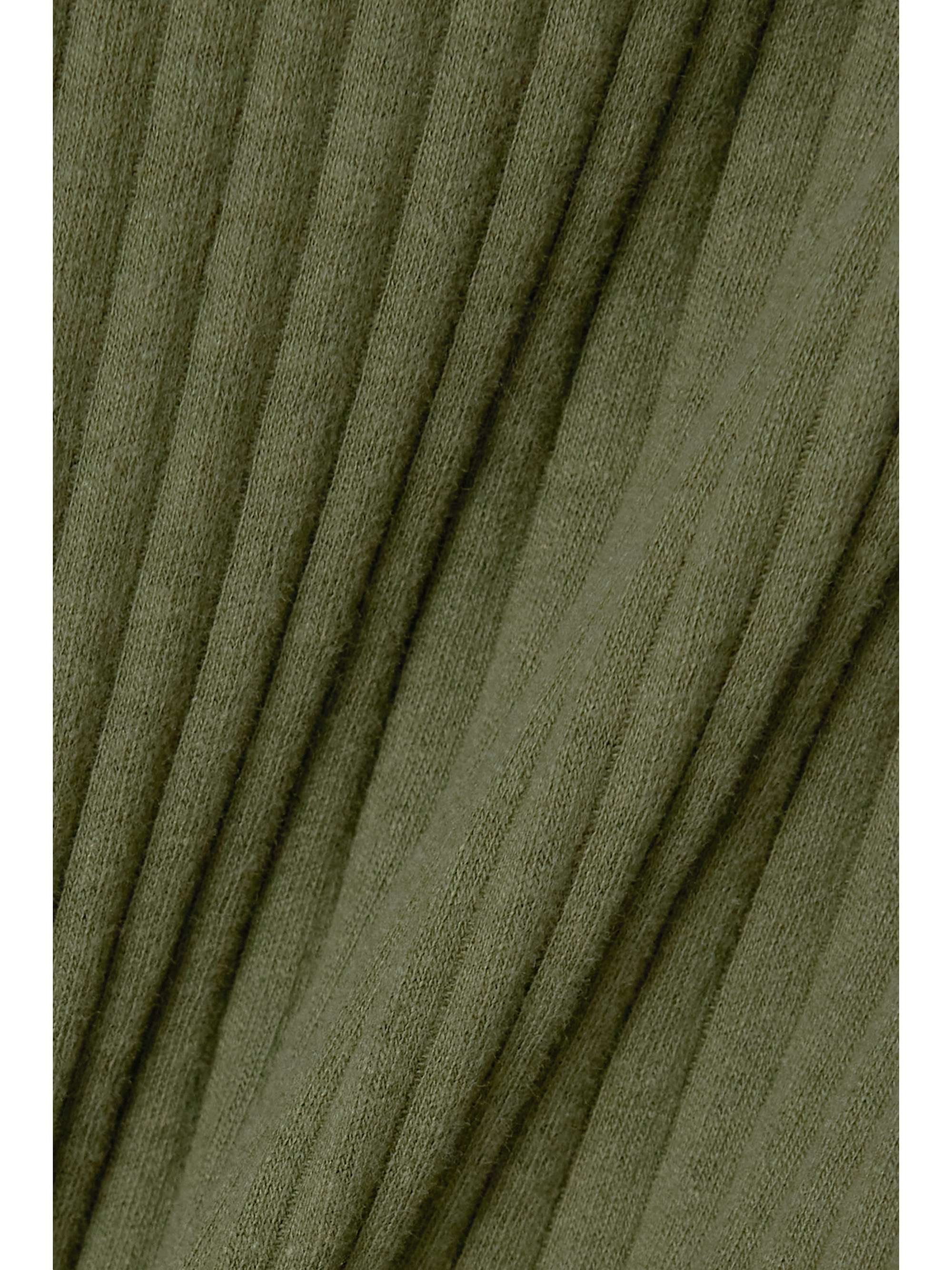 BASERANGE Brig ribbed organic and recycled cotton wrap maxi skirt