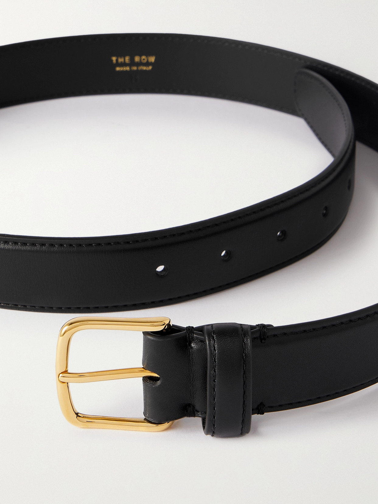 The Row Leather Belt In Black