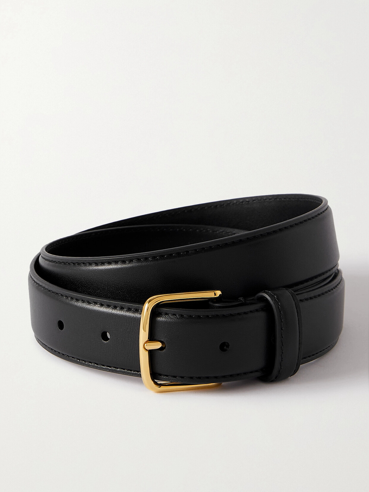 The Row Leather Belt In Black