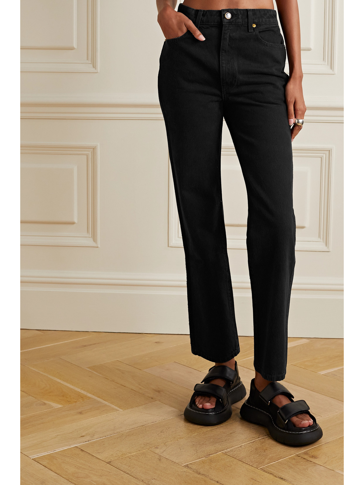 KHAITE ABIGAIL CROPPED HIGH-RISE STRAIGHT-LEG JEANS
