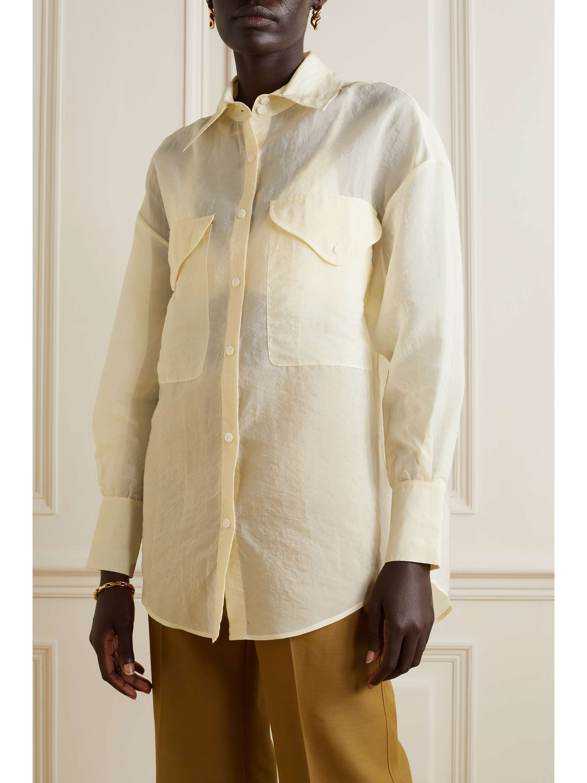 KHAITE Birdie oversized silk-blend organza shirt | NET-A-PORTER