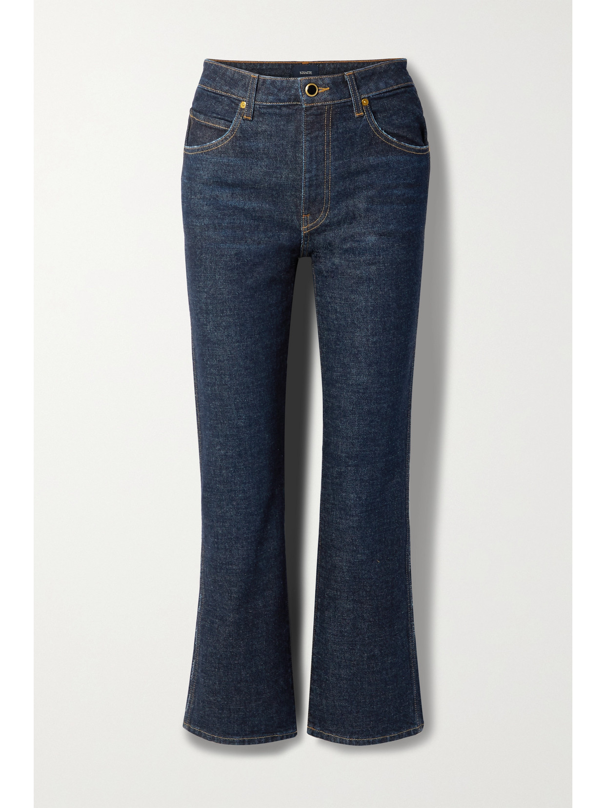 Khaite Vivian Cropped Highrise Bootcut Jeans In Blue ModeSens
