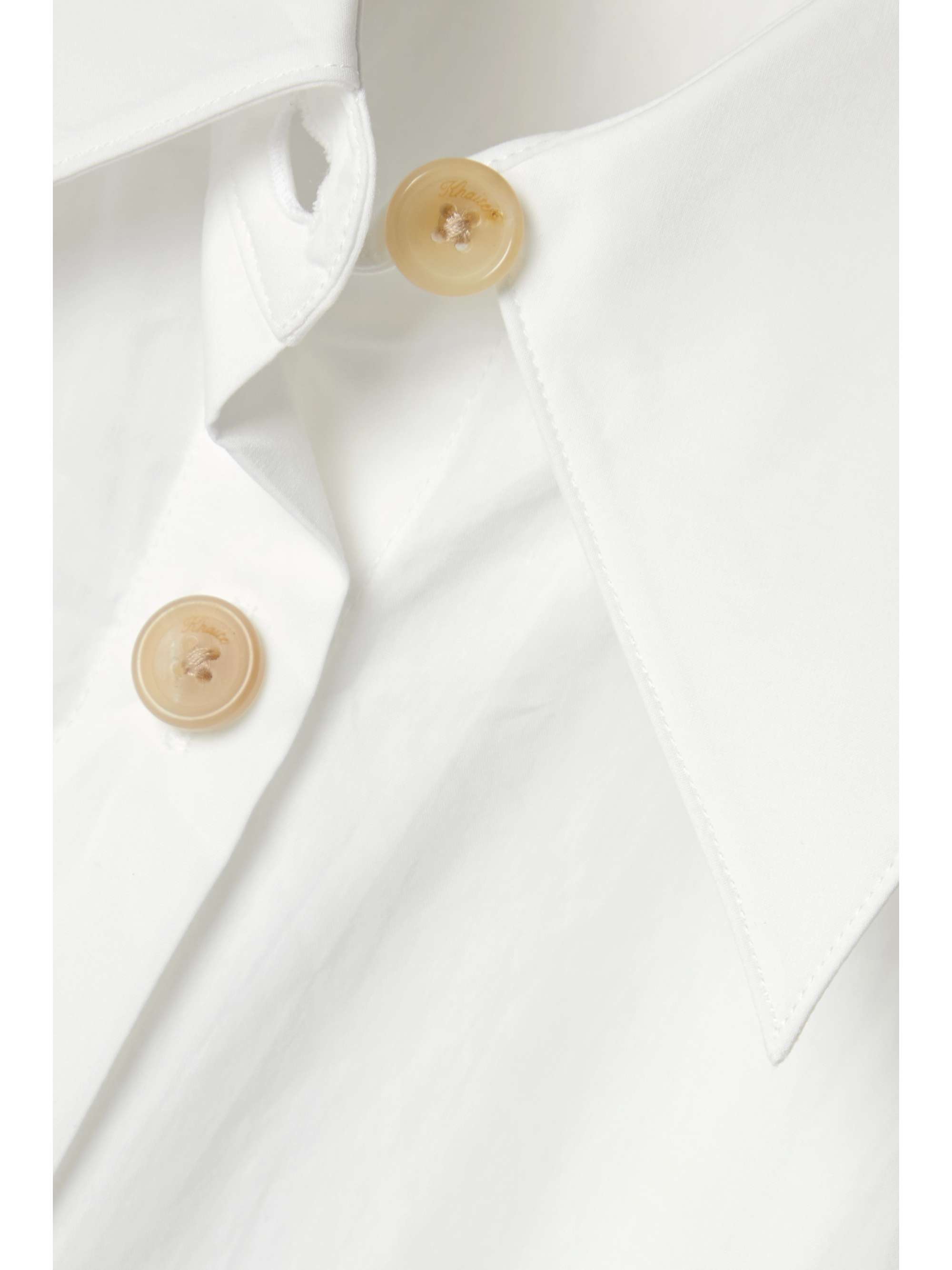 KHAITE Arwin pleated cotton-poplin shirt