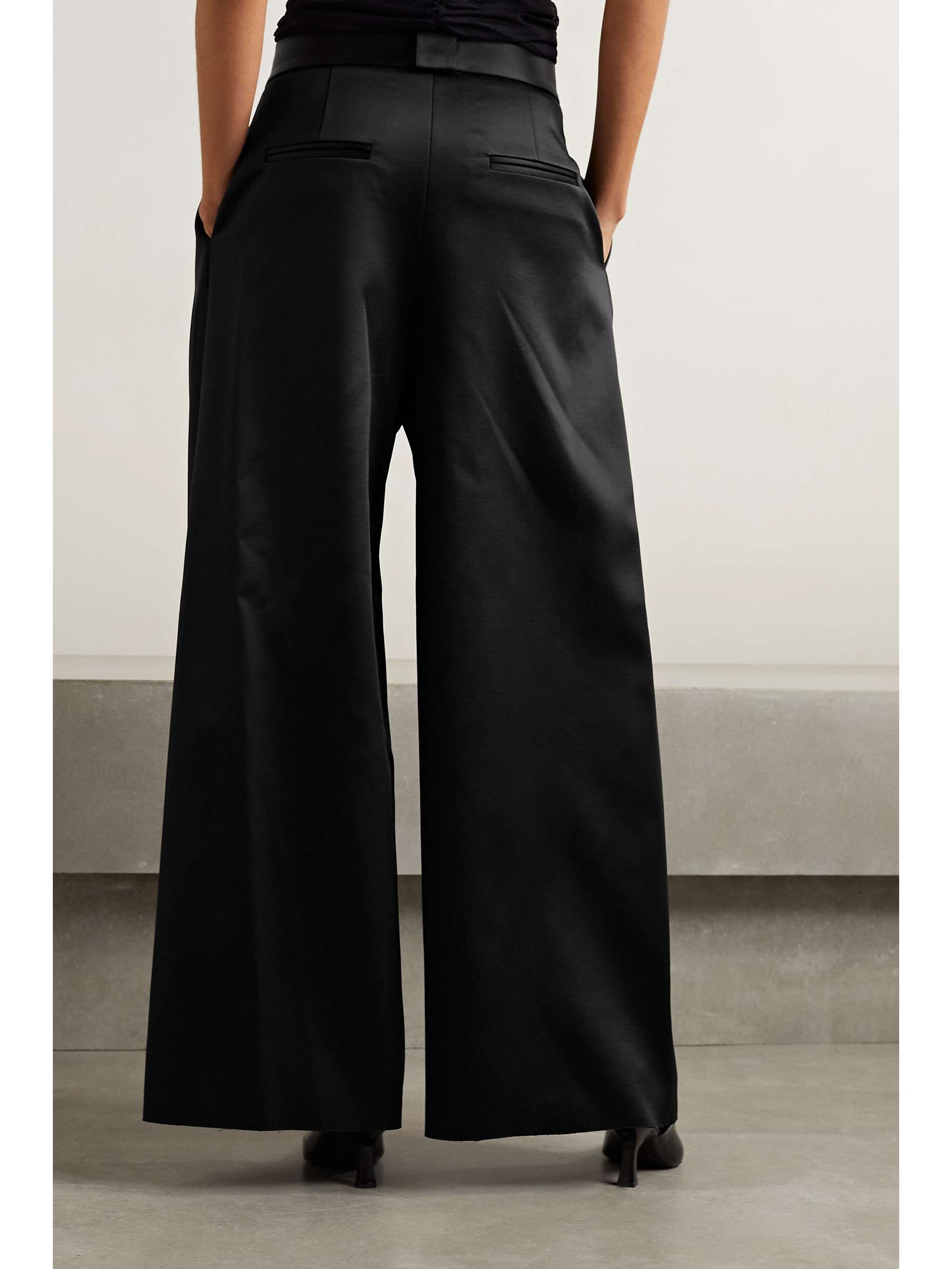 KHAITE Rico pleated twill wide-leg pants