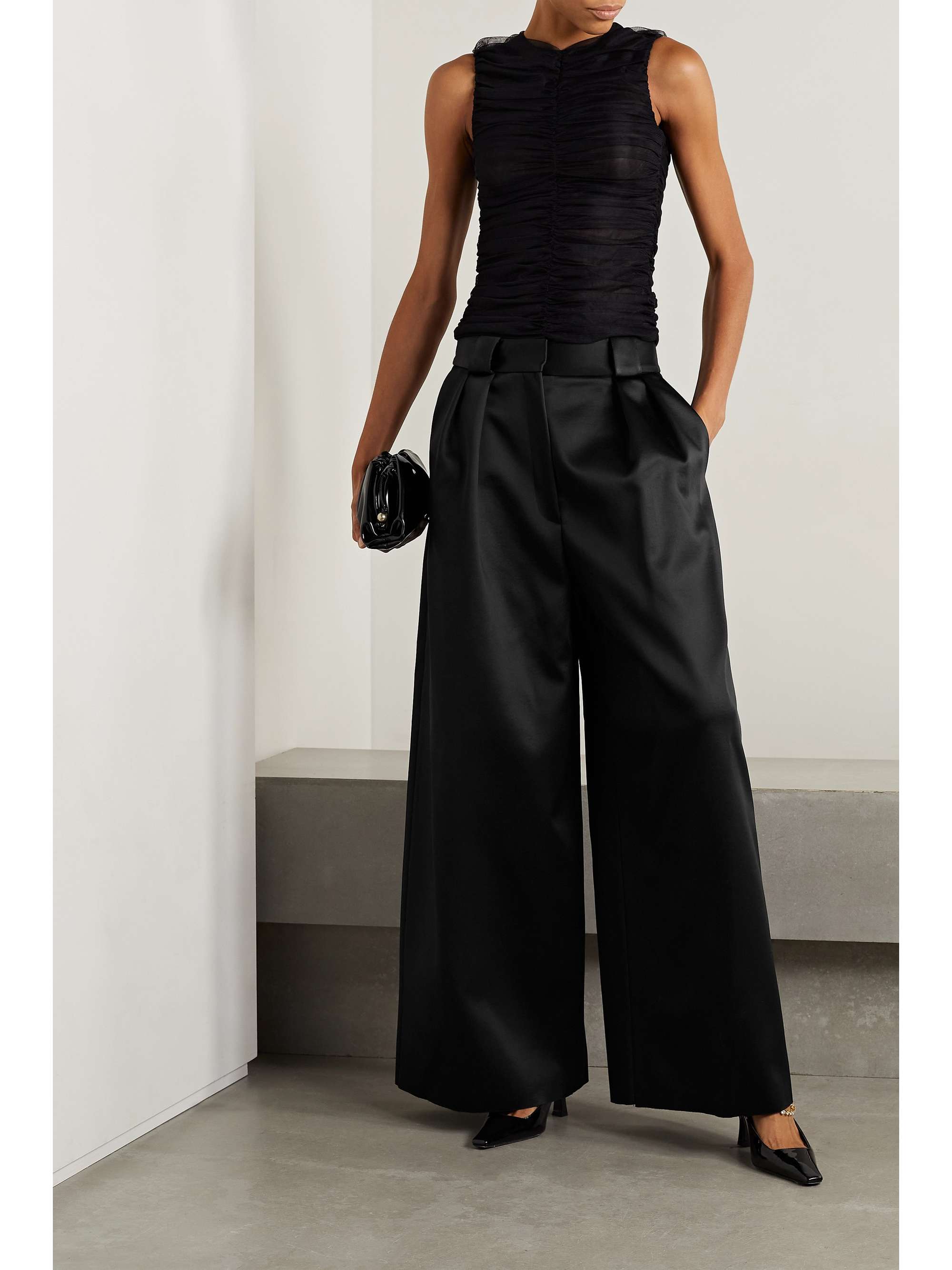 KHAITE Rico pleated twill wide-leg pants