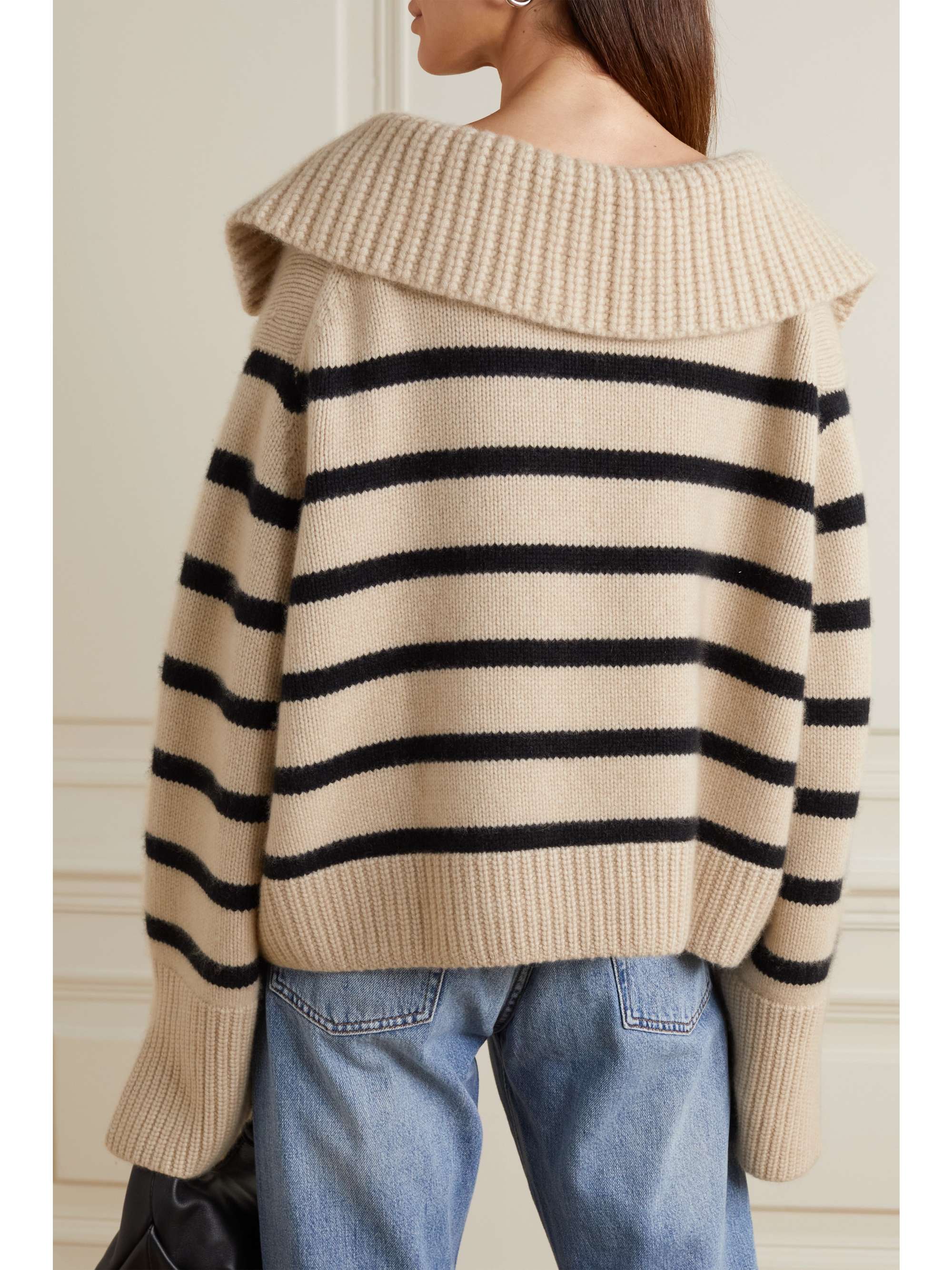 KHAITE Evi oversized striped cashmere sweater