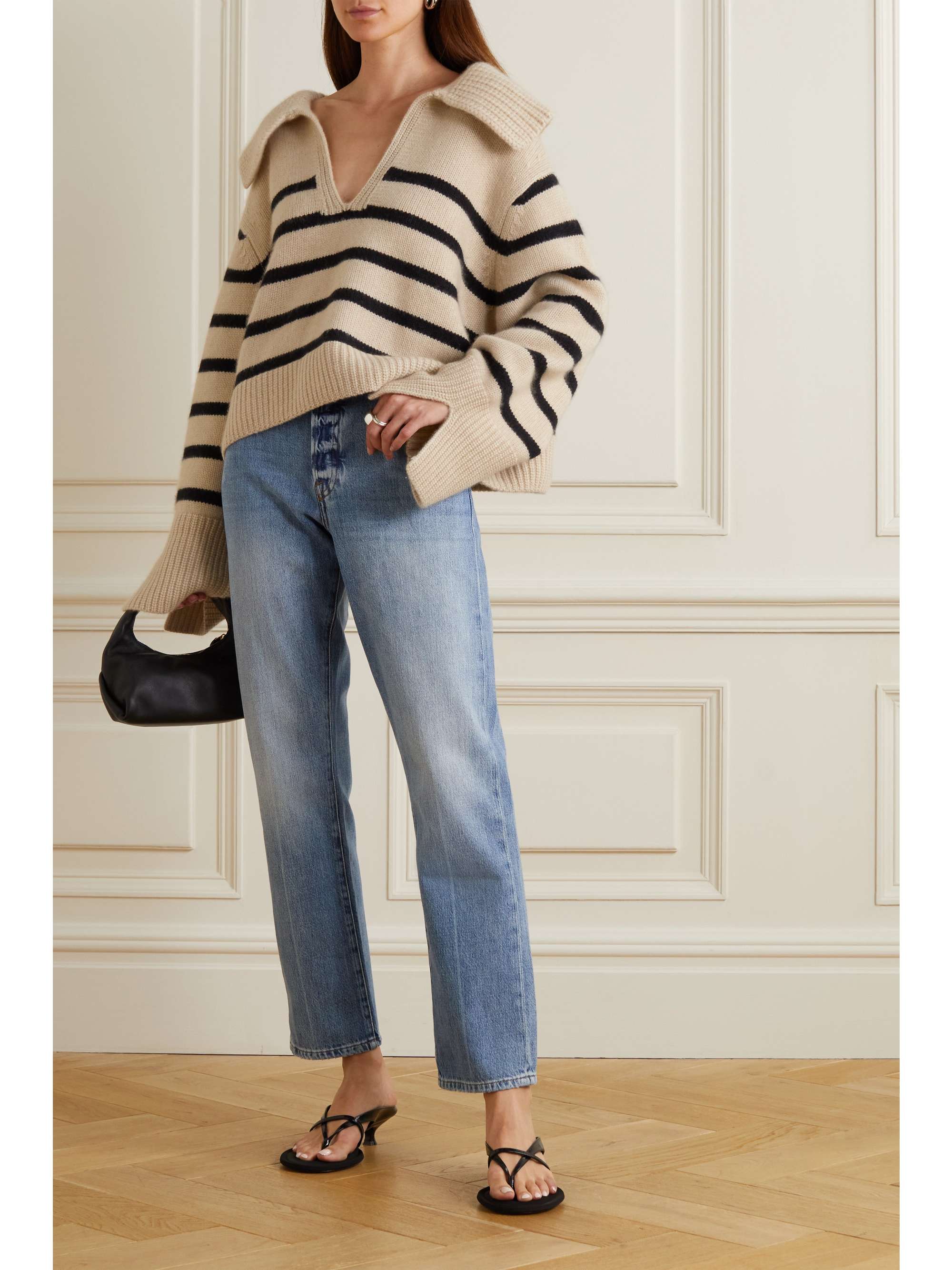 KHAITE Evi oversized striped cashmere sweater