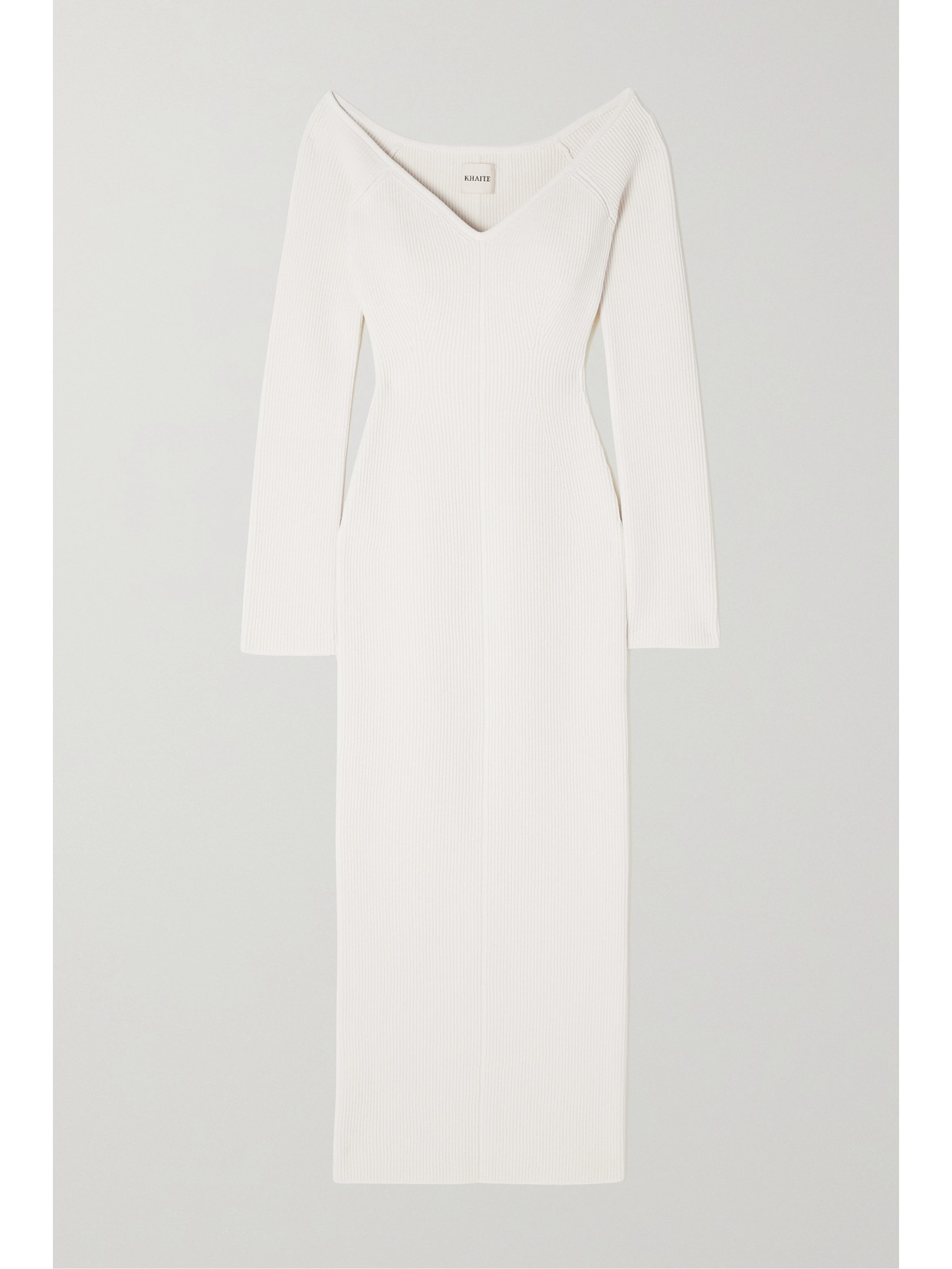 Khaite Womens Ivory Lydia Ruched Stretch-woven Midi Dress S In Ivory
